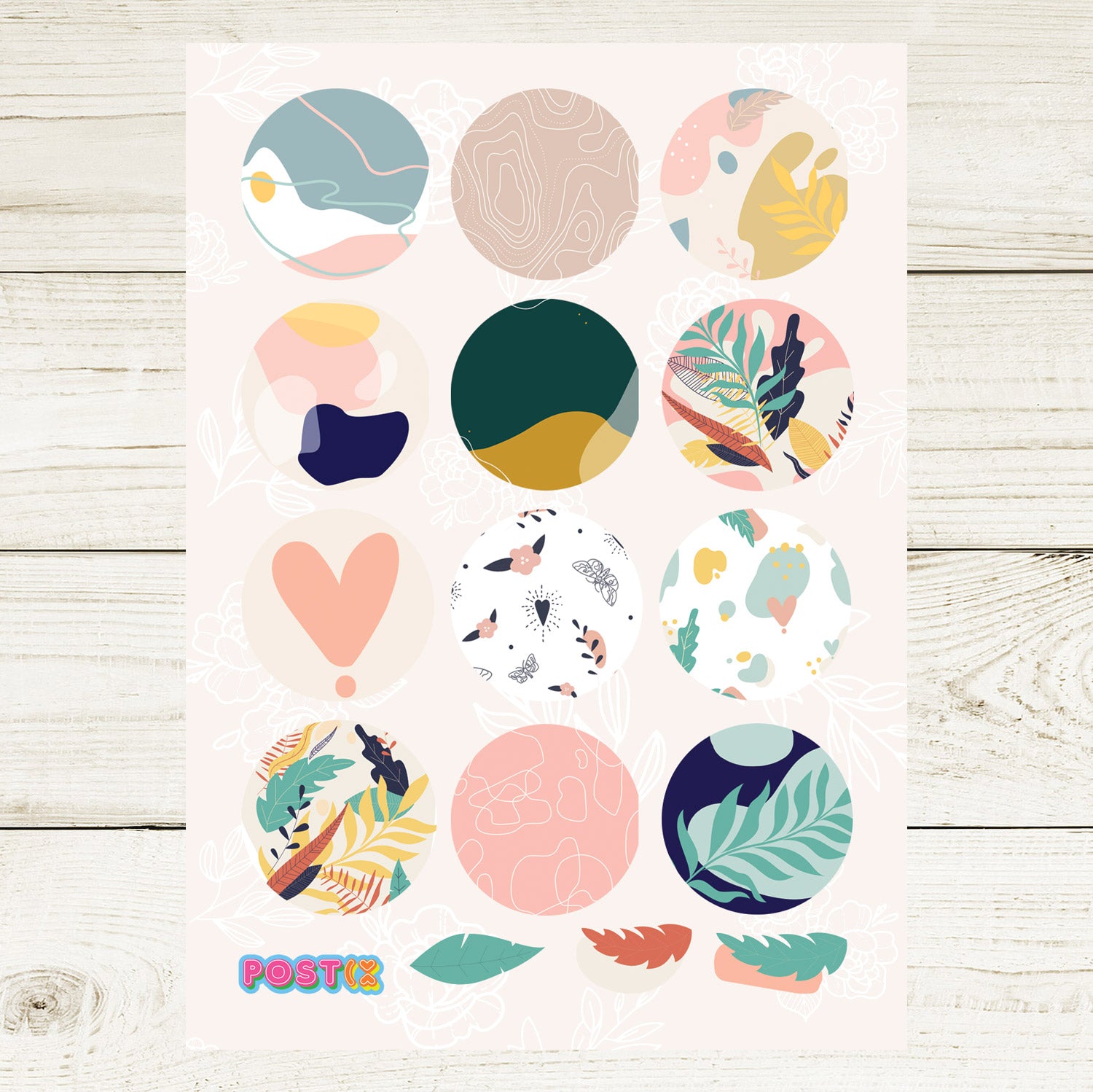  Abstract Nature Sticker Sheet、mySite、ghnorth