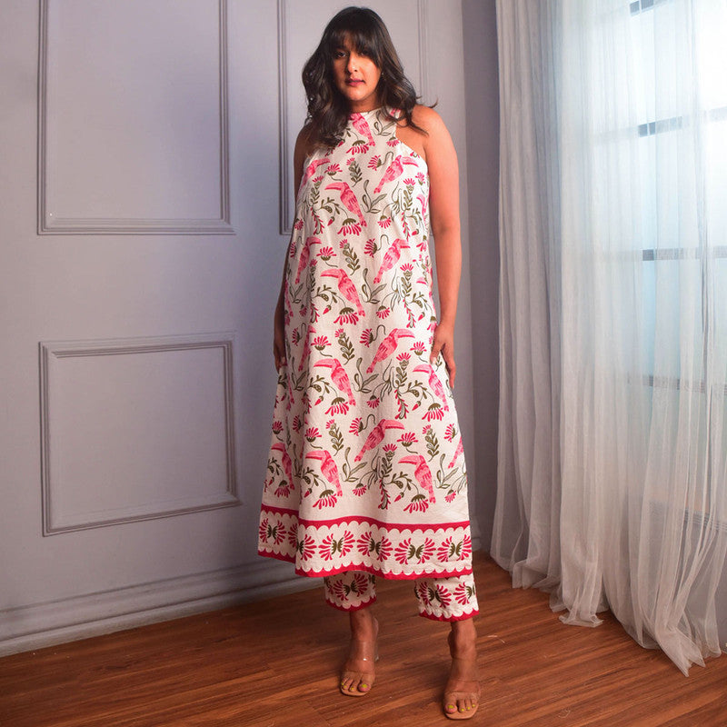 Cotton Kurta Set For Women | Block Print | Pink、mySite、camillekostekn