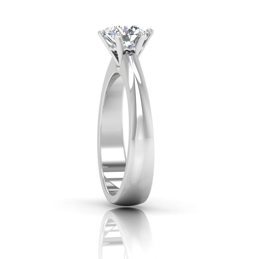 Raised Solitaire Brilliant Cut Moissanite Engagement Ring、mySite、hinf8tx79