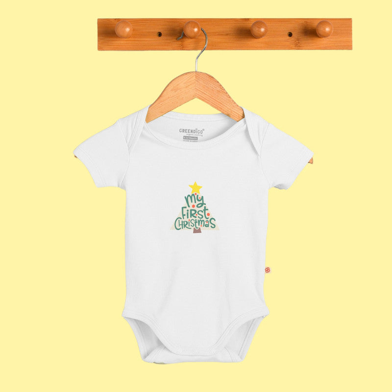 Baby Bamboo Bodysuit | My First Christmas Print | Off-White、mySite、camillekostekn
