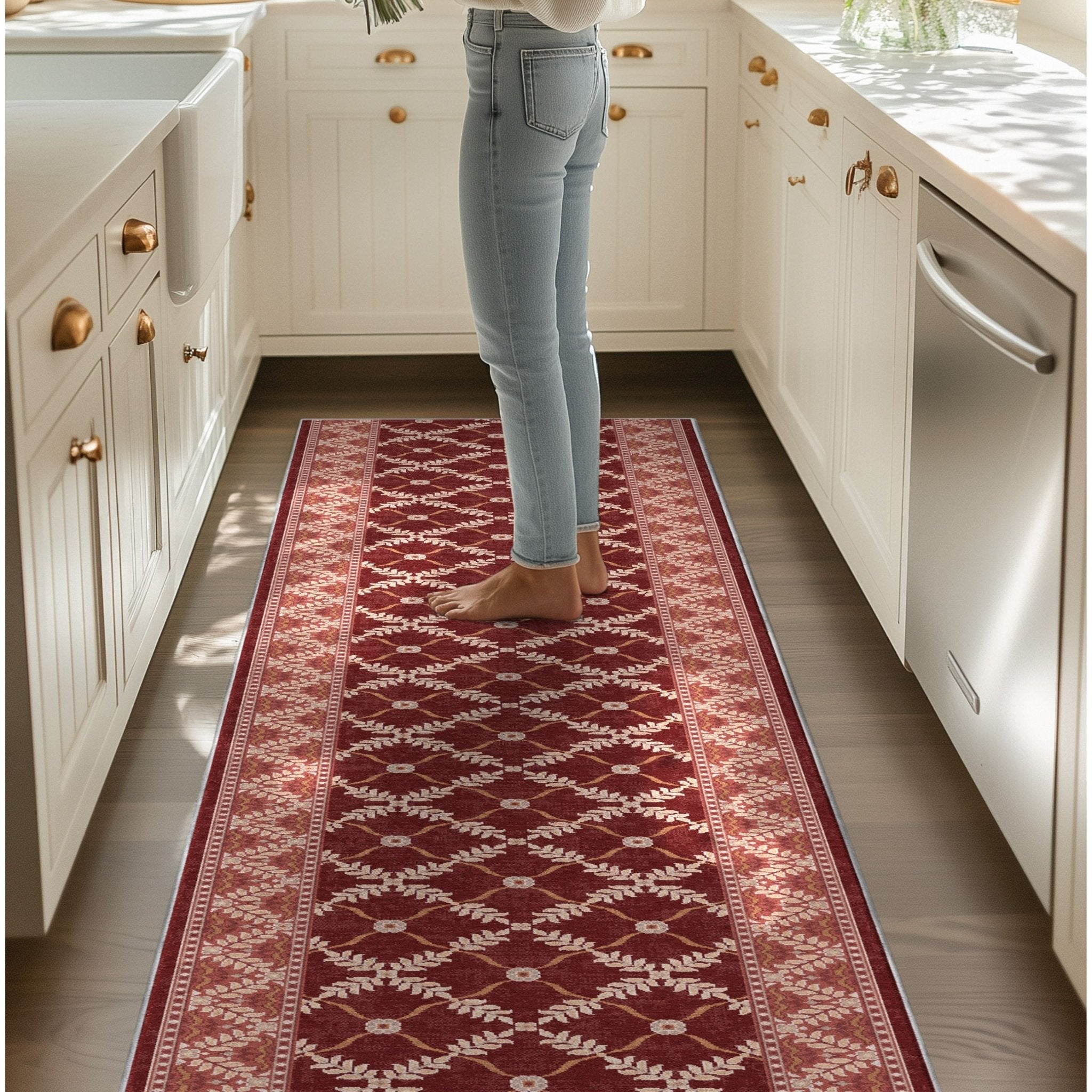 Custom Size Runner Regency Lattice Ruby Ember Choose Your Width x Choose Your Length Hallway Runner Rug、mySite、gigharbornorthrealestate