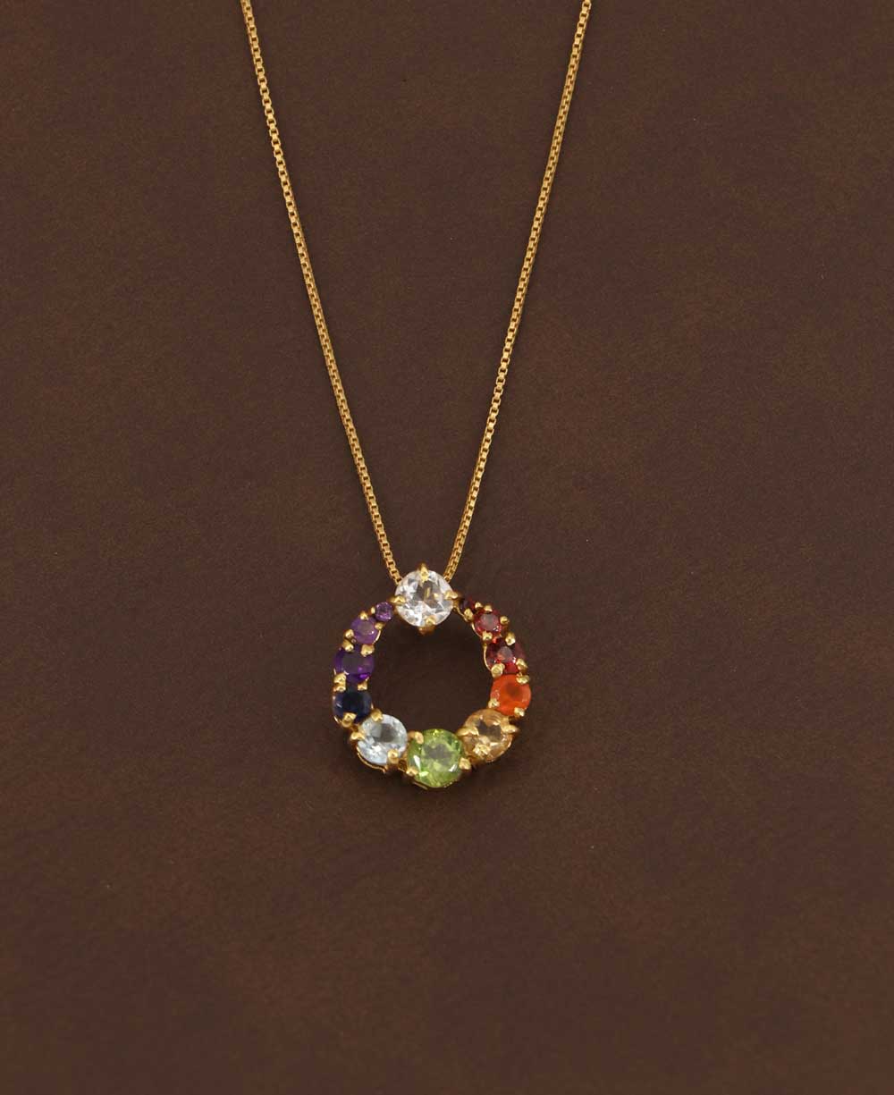 Gold Plated Chakra Circle Pendant Necklace、mySite、topwebapps