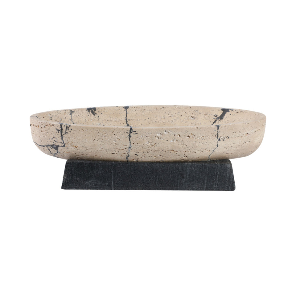  Gorda Crackle Travertine Bowl、mySite、elrpsem3k