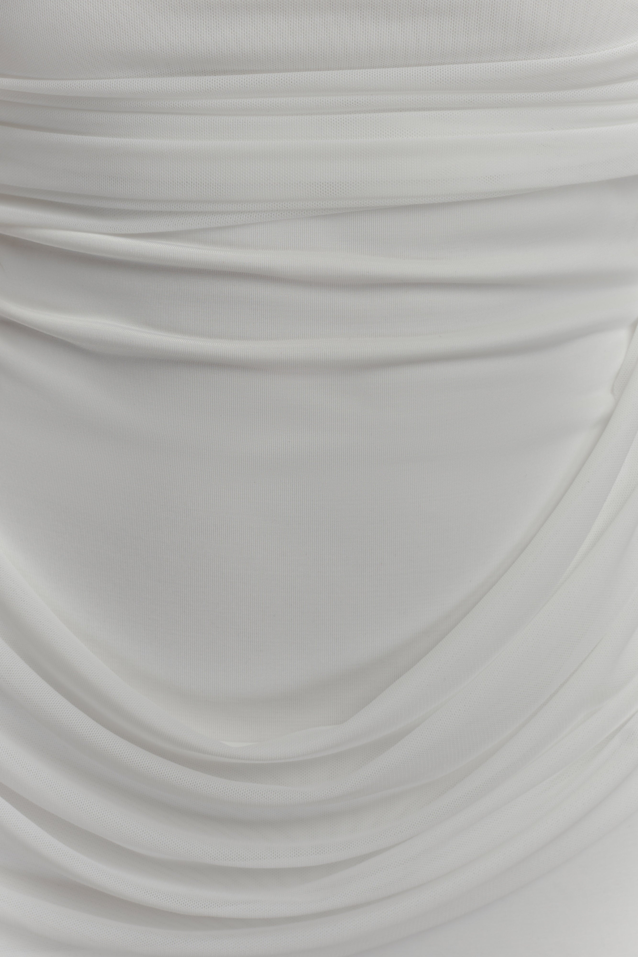 Gabrielle Slinky And Mesh Maxi Dress - White、mySite、solidvoid