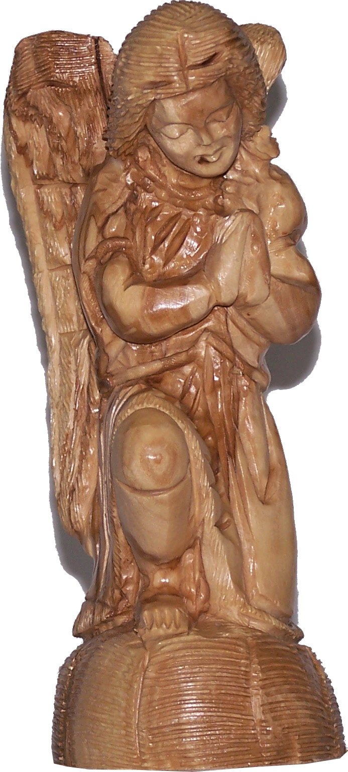  Praying kneeling Angel - carved in olive wood ( 19cm or 7.5 Inches )、mySite、elrpsem3k
