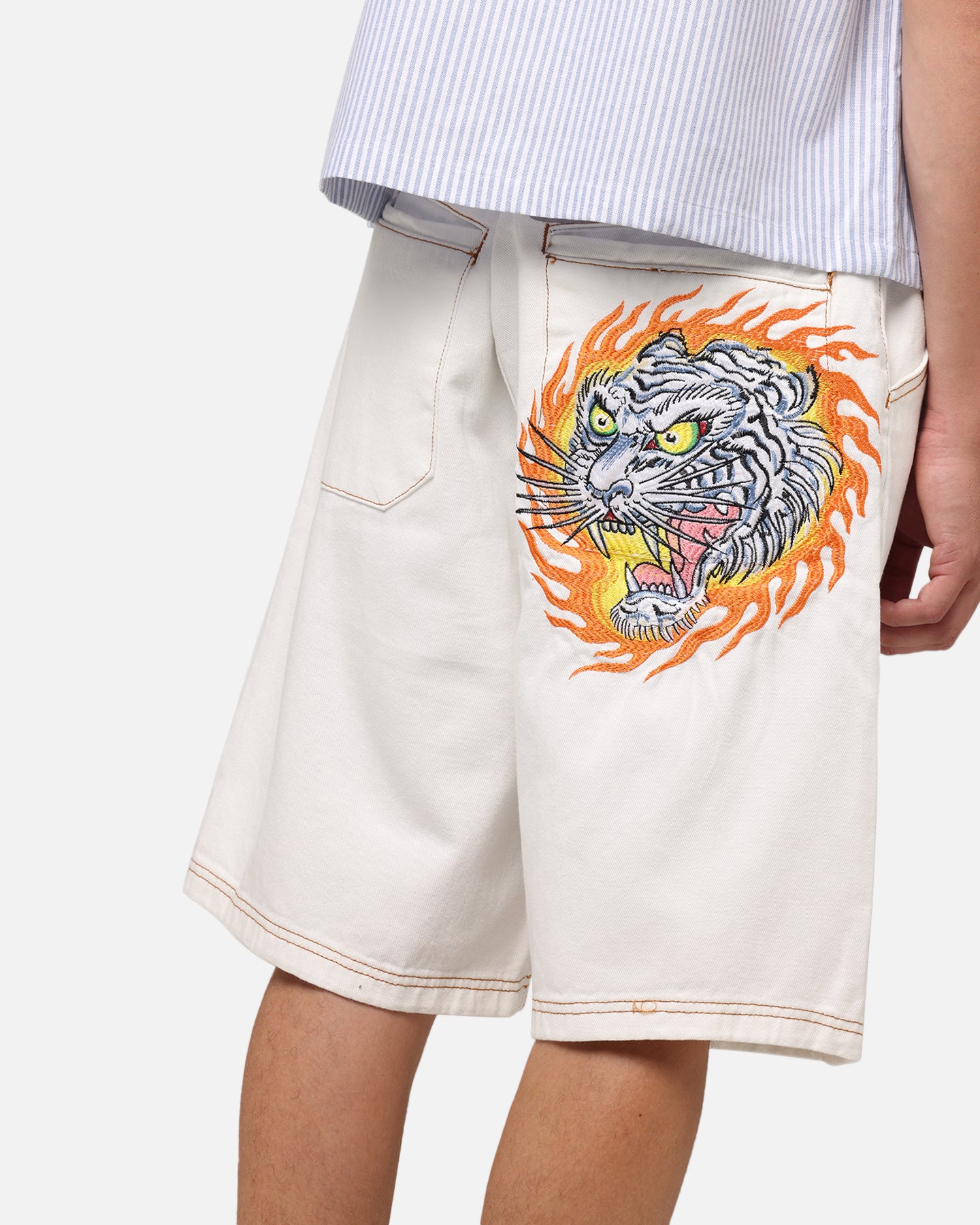 Ed Hardy Tiger Jorts Off White、mySite、zt4zffjzw