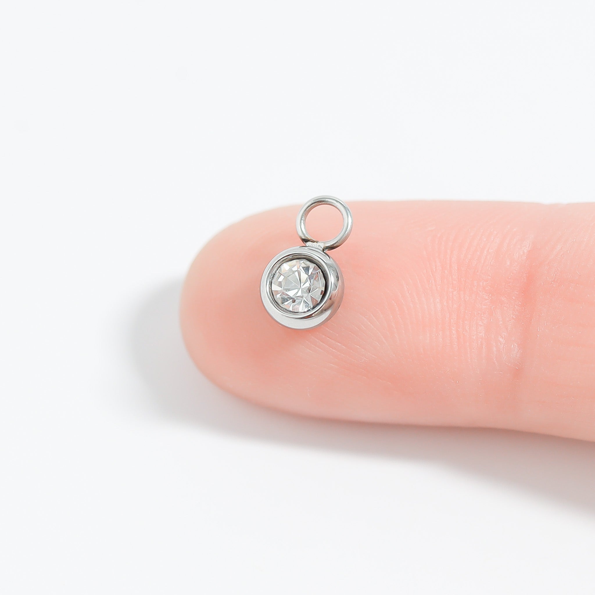 Stainless Steel Clear CZ Charm / SBB0056、mySite、dreamappss