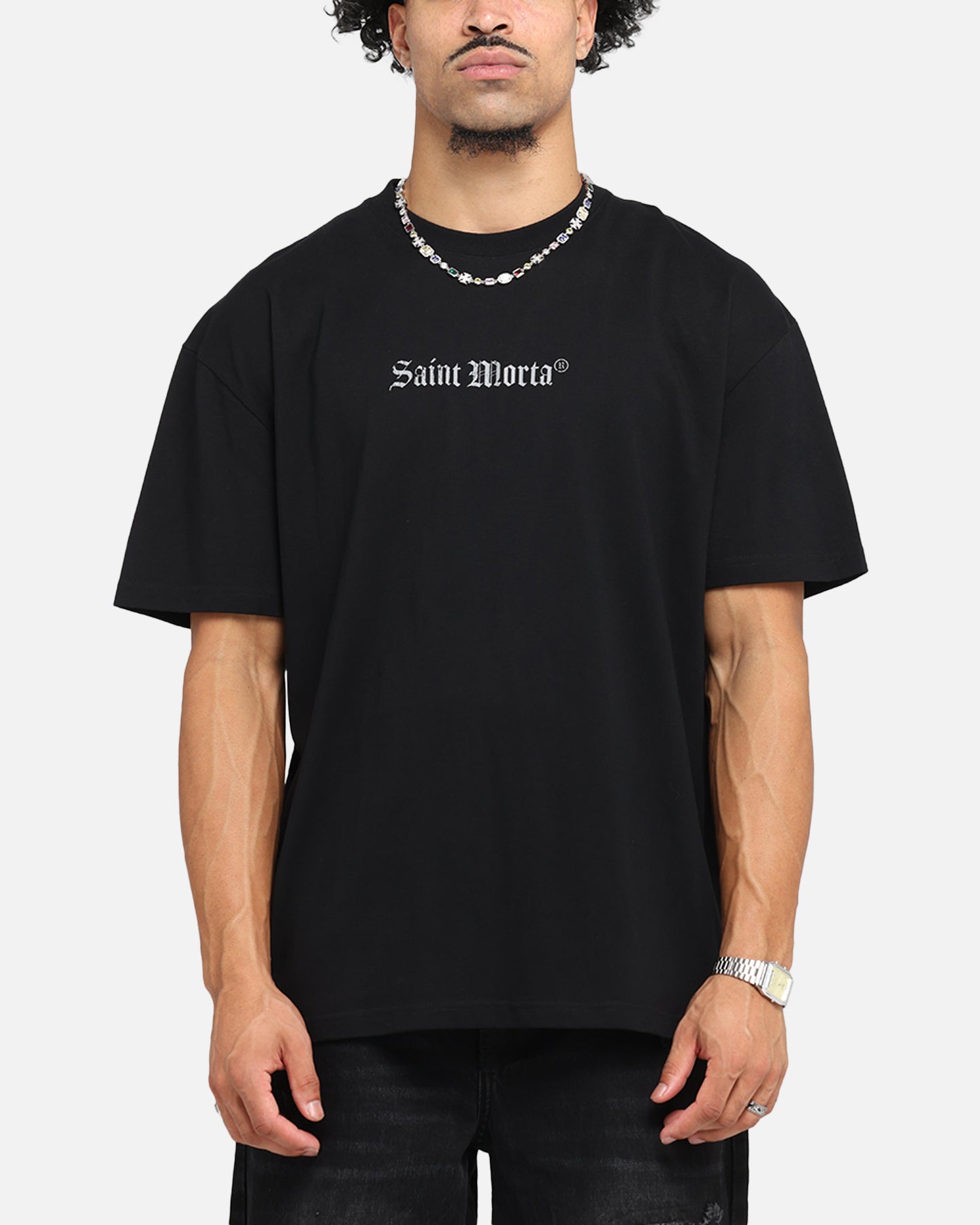 Saint Morta Weiry Hearts Boxy T-Shirt Black、mySite、zt4zffjzw