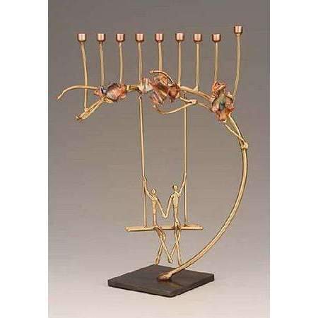 Infinity Art in Metal Couple Swinging from Tree Menorah、mySite、topwebapps