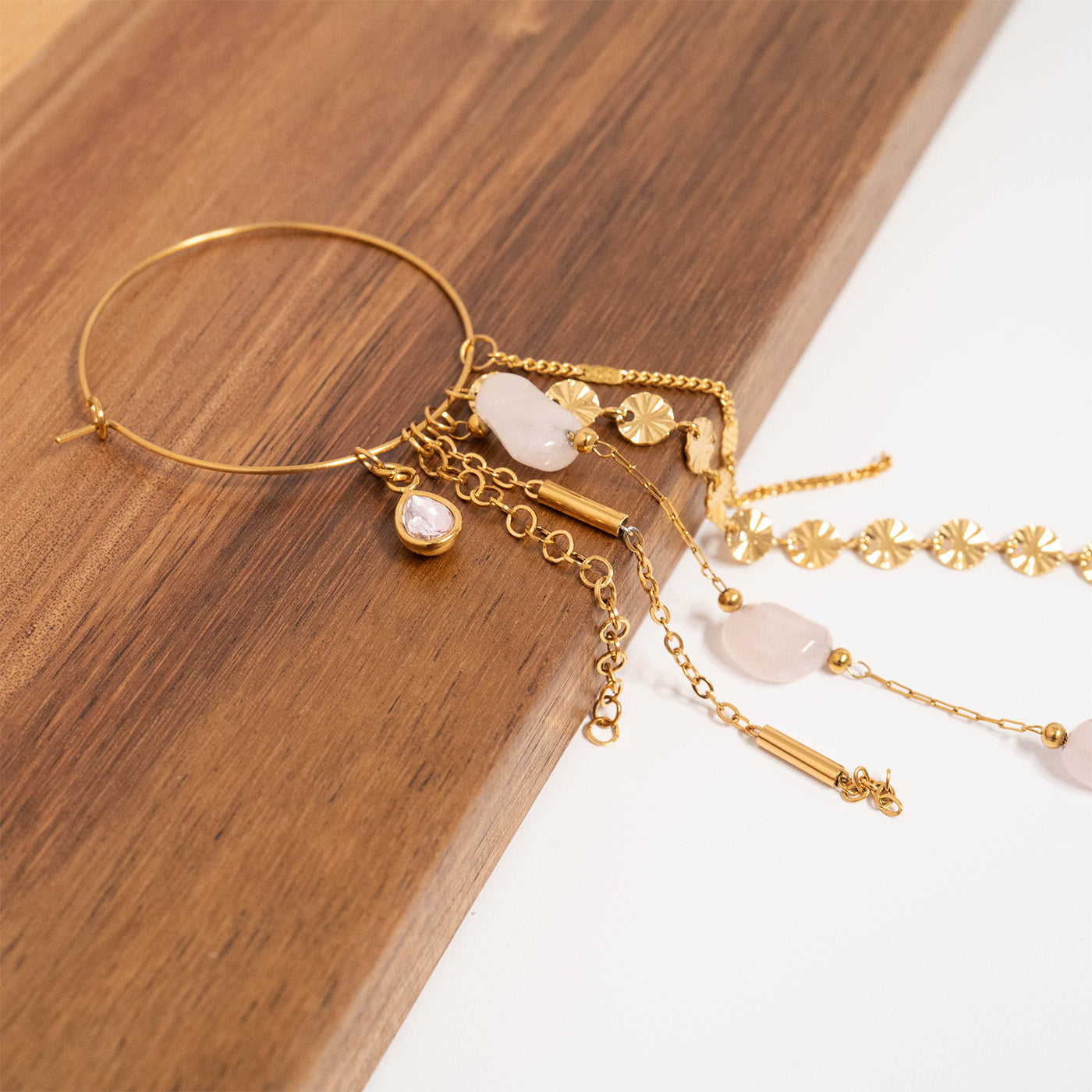 18K Gold PVD Stainless Steel Wire Hoop Earrings / ERJ0044、mySite、dreamappss