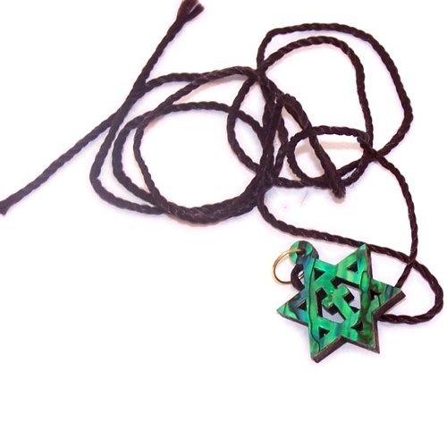  Messianic Star of David with Cross Olive wood with Mother of Pearls with Certificate (60cm / 23.5 inches, Star is 1 inch)、mySite、elrpsem3k
