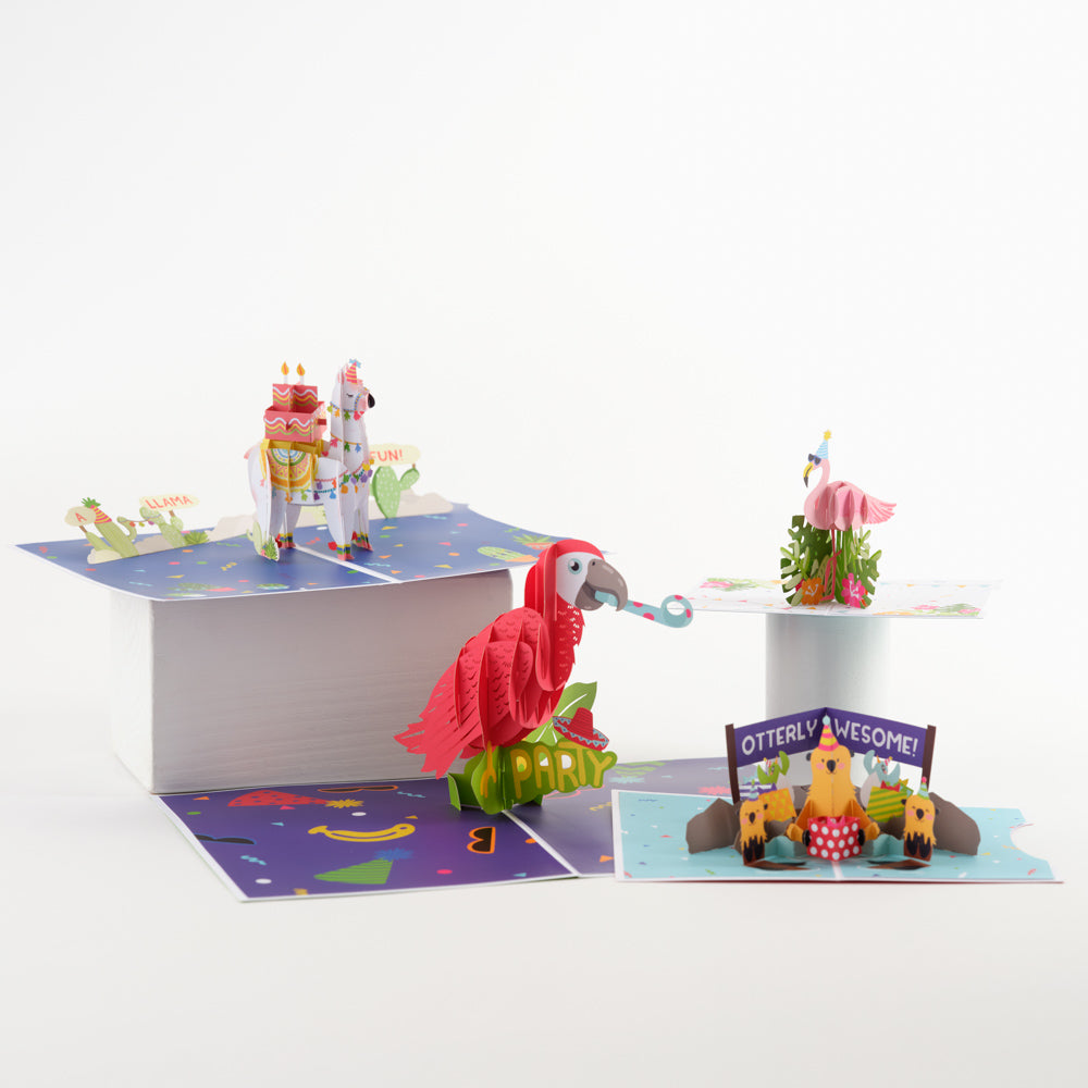 Birthday Party Animals 4-in-1 Nesting Card、mySite、solidvoid