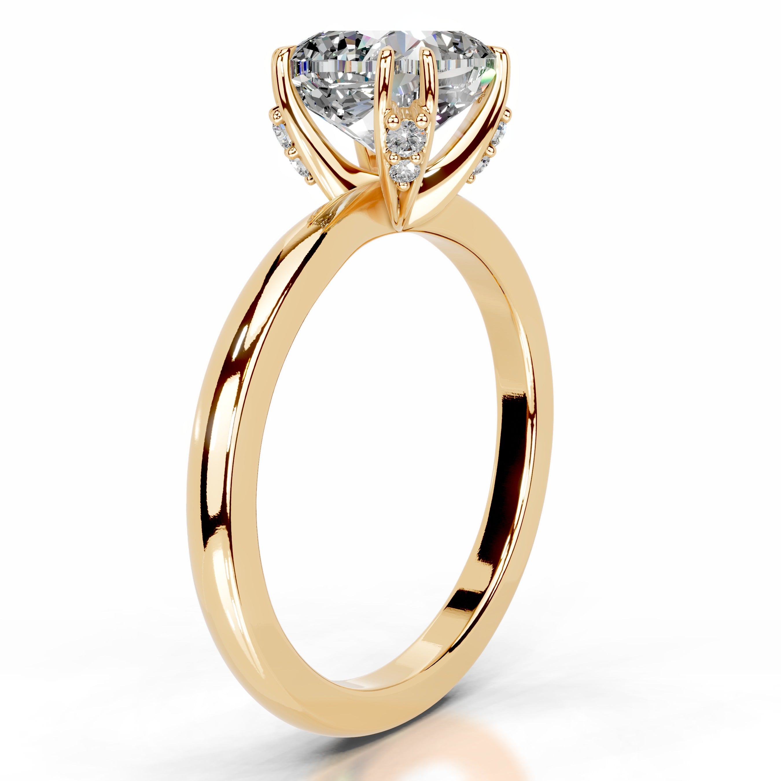 Andora Moissanite & Diamond Ring - 18K Yellow Gold、mySite、hinf8tx79