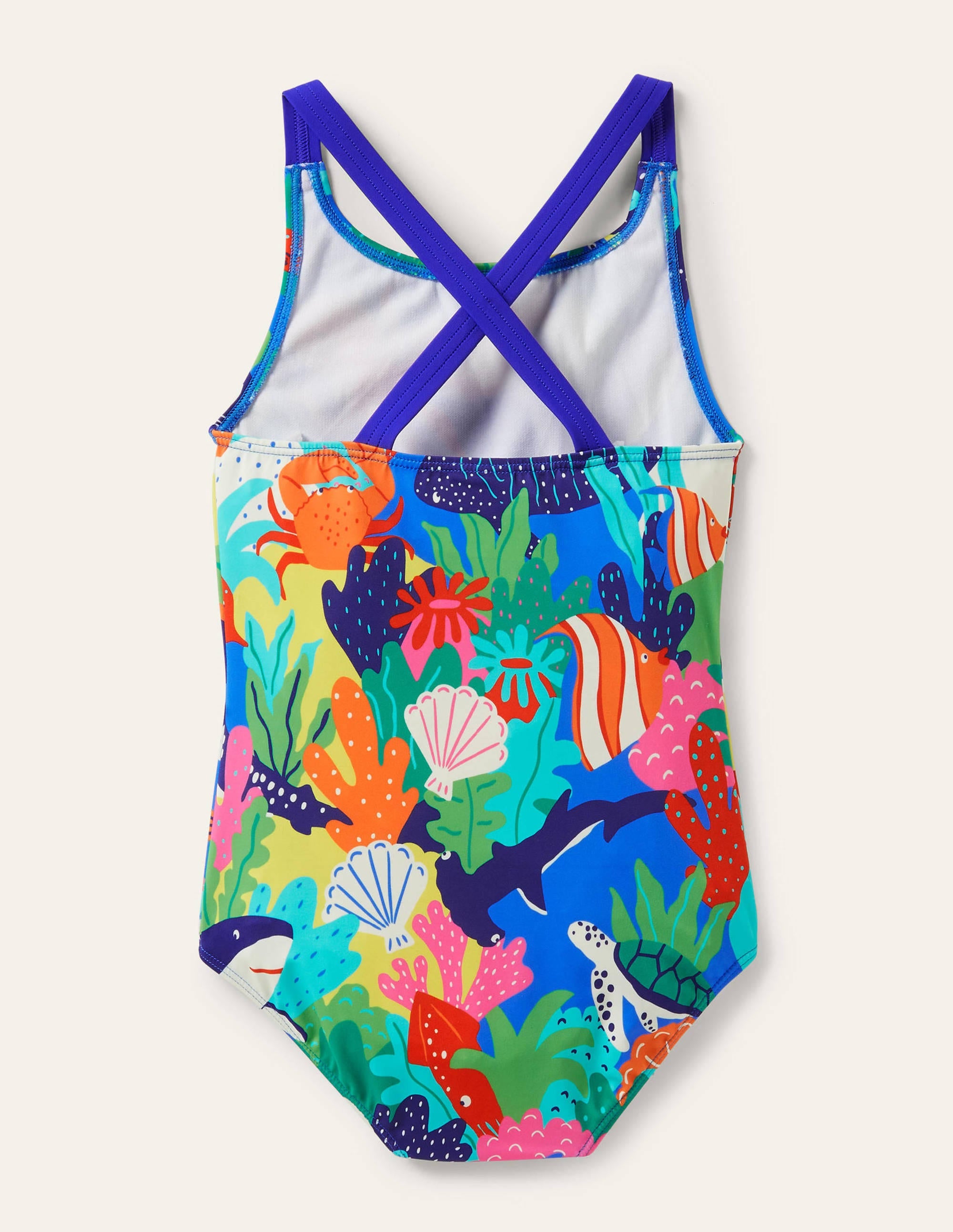 Cross-back Printed Swimsuit-Multi Rainbow Reef、mySite、ashleygrahame