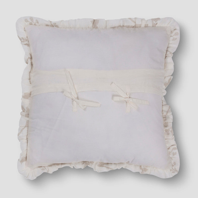 Linen Twilight Ruffle Cushion Cover | Ivory | 45 x 45 cm、mySite、camillekostekn
