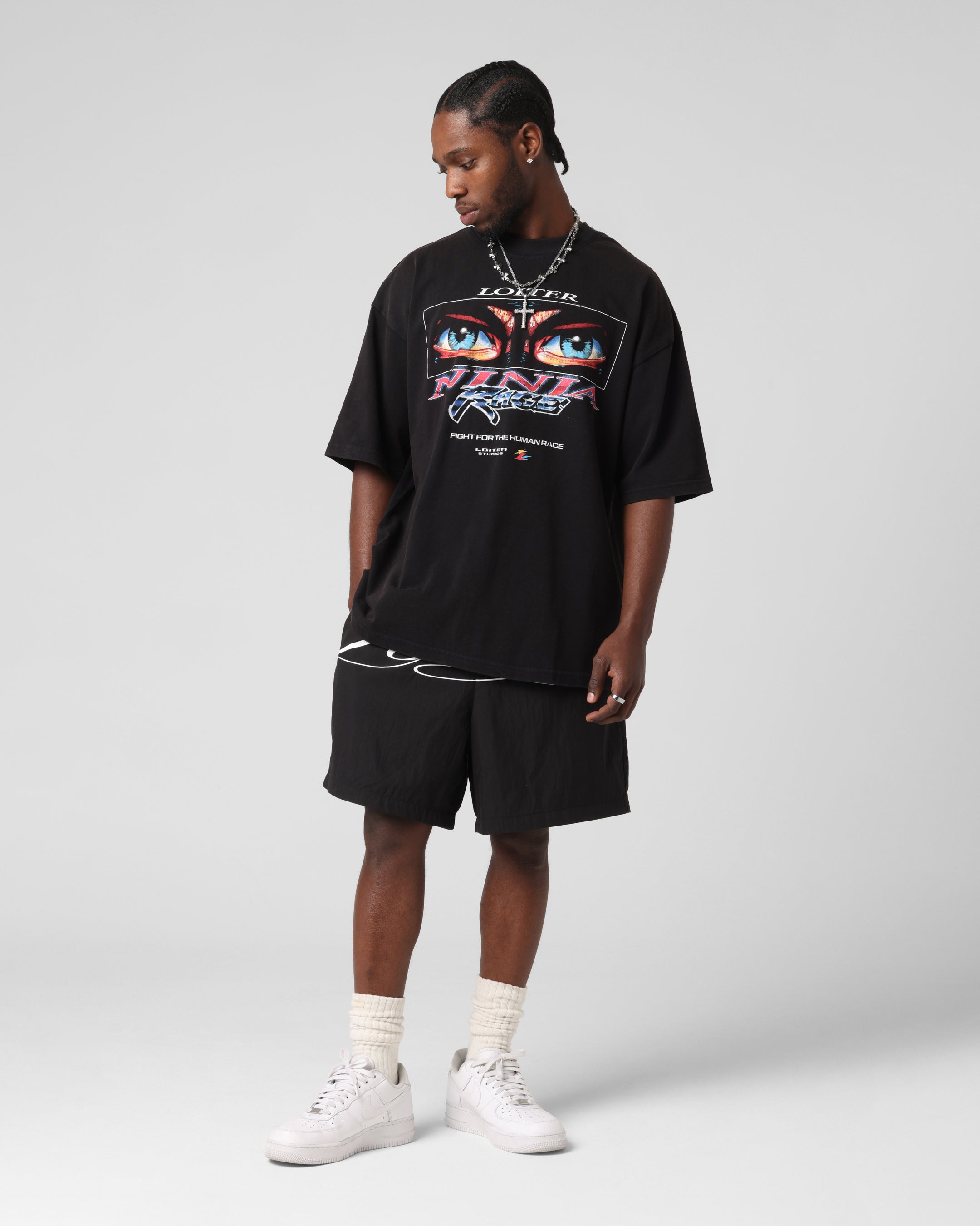 Loiter Ninja Vintage T-Shirt Vintage Black、mySite、zt4zffjzw