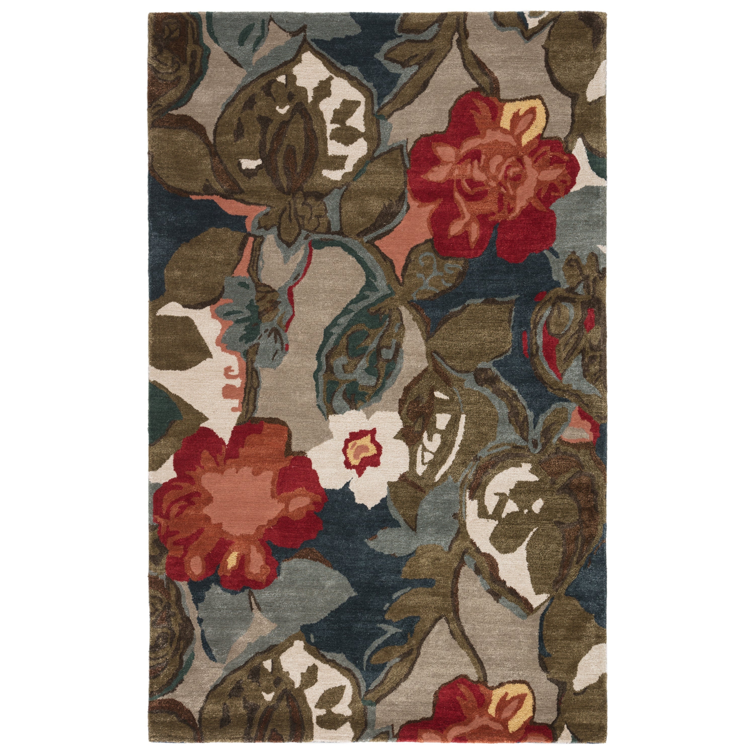 Petal Pusher Handmade Floral Multicolor Gray Area Rug、mySite、gigharbornorthrealestate