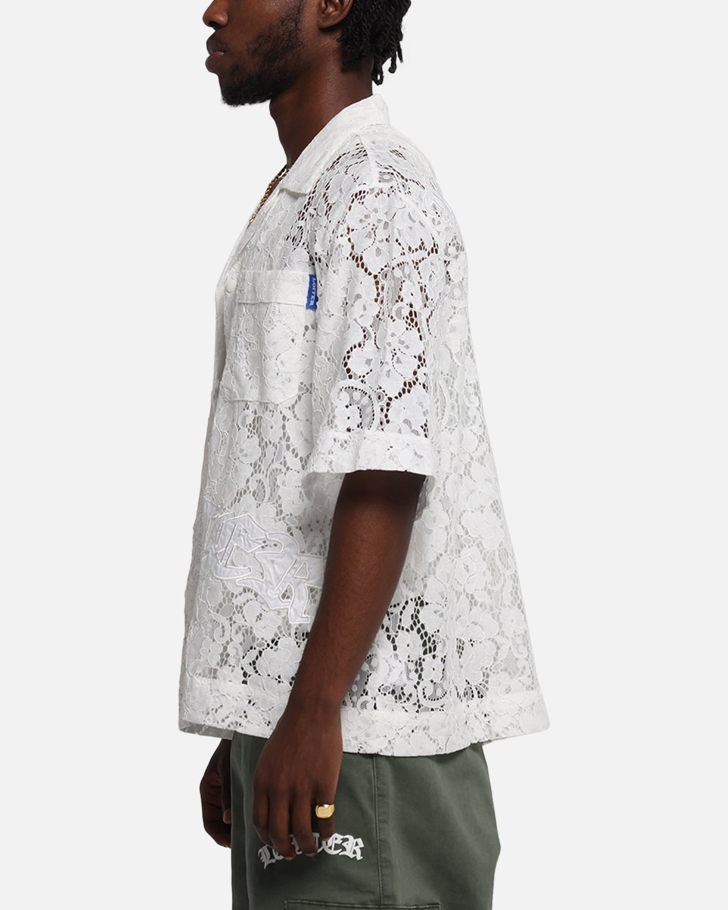Loiter Lace Button Up Shirt Cream、mySite、zt4zffjzw