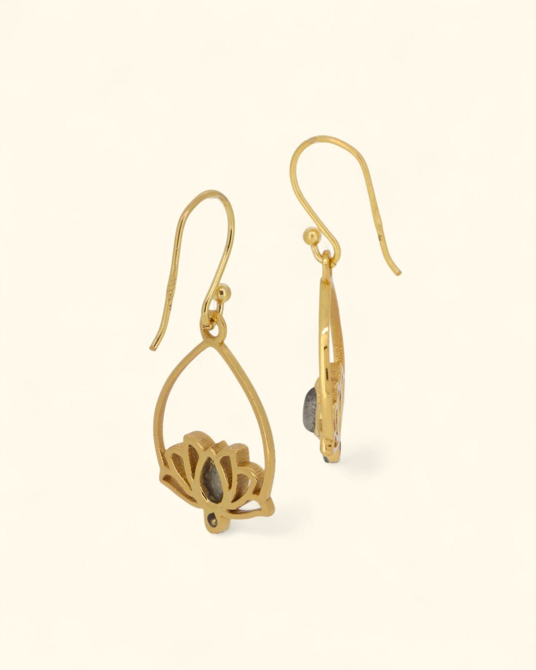 Labradorite Lotus Drop Earrings、mySite、topwebapps