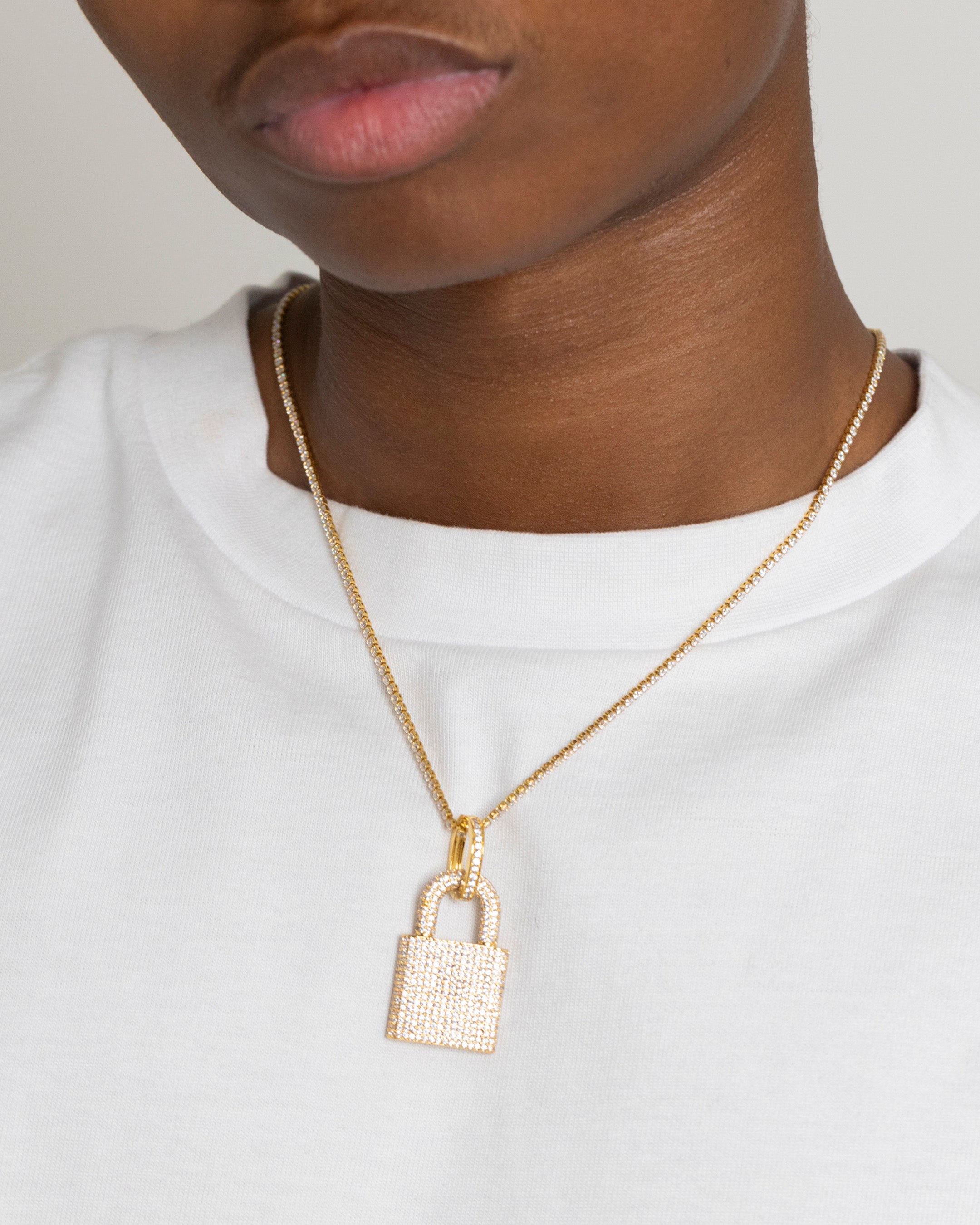 NXS Iced Padlock Pendant Iced Gold、mySite、zt4zffjzw