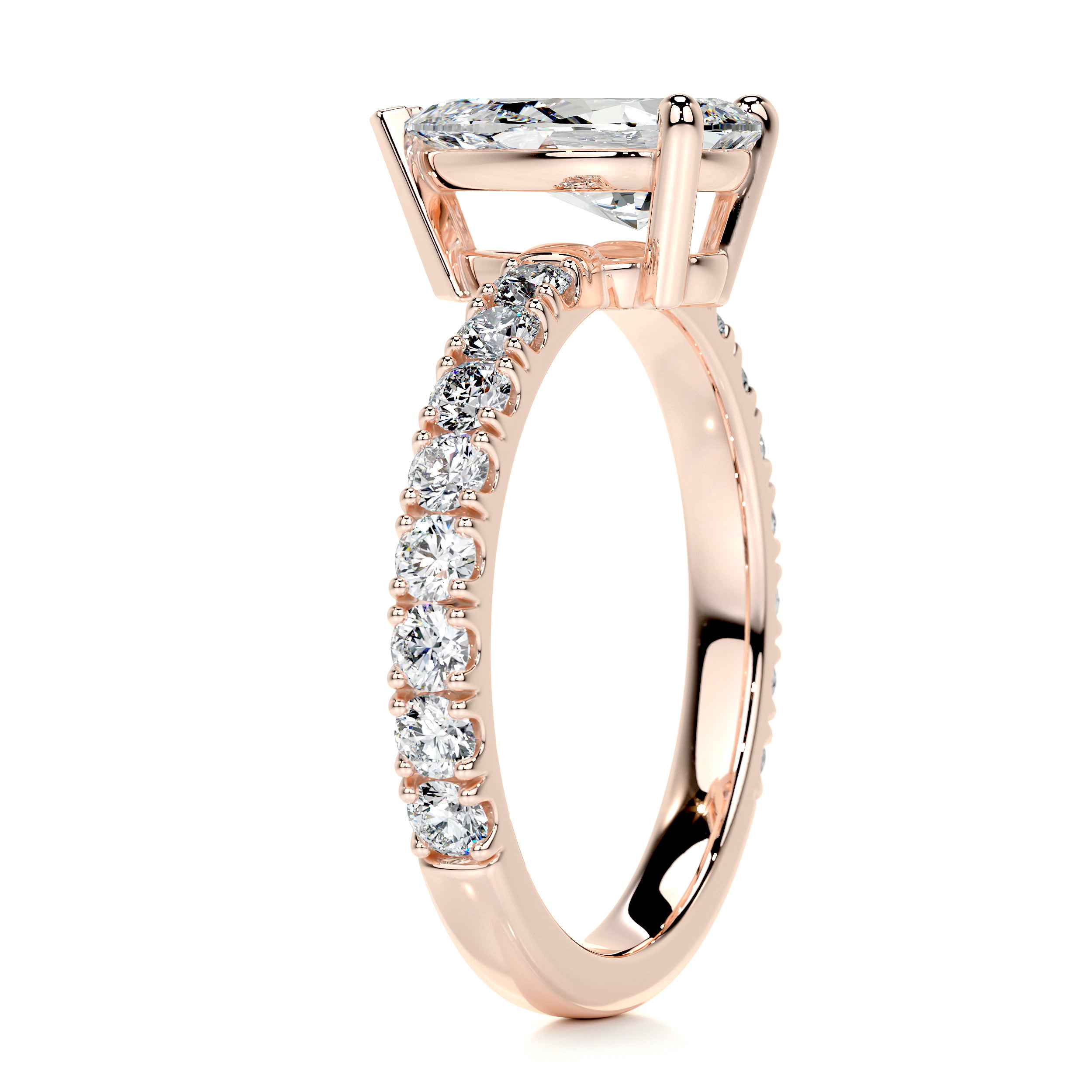 Hailey Moissanite & Diamond Ring -14K Rose Gold、mySite、hinf8tx79