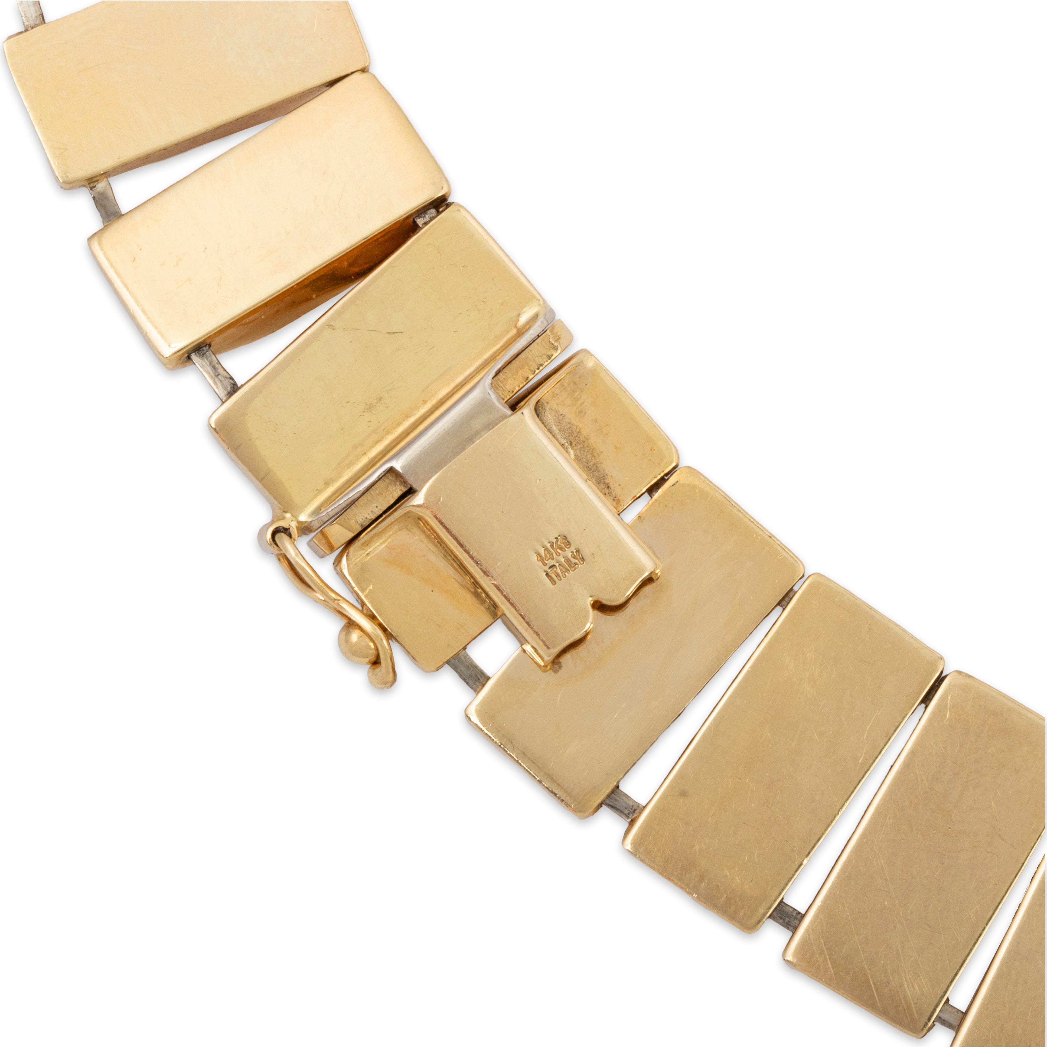 Vintage Italian 14k Yellow Gold Modernist Bold Statement Necklace 16、mySite、hinf8tx79