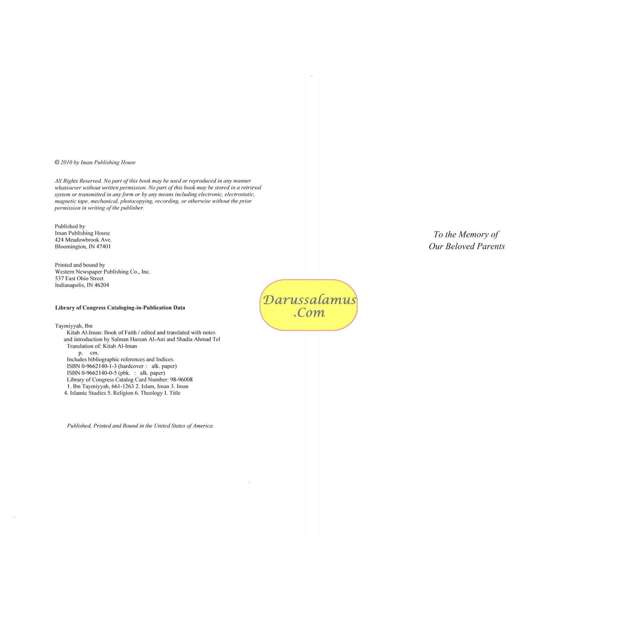 Kitab Al iman Book Of Faith By Ibn Taymiyyah、mySite、topwebapps