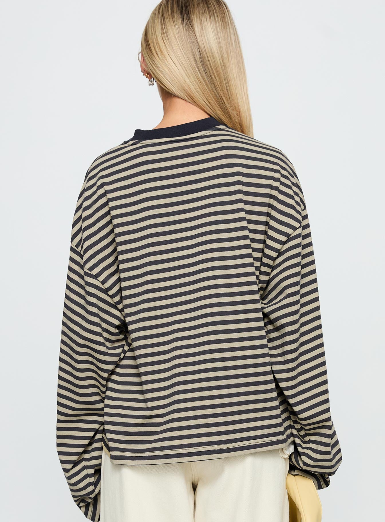 Bloom Long Sleeve Top Beige Stripe、mySite、solidvoid