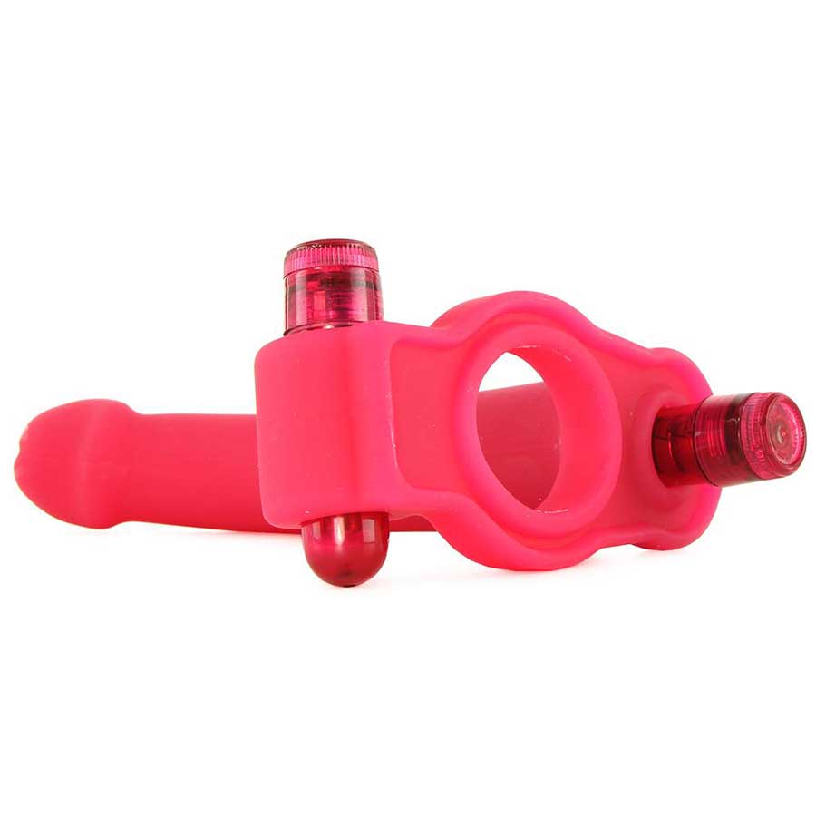 Silicone Double Penetrator Studmaker Vibrating Cock Ring Red by Nass Toys、mySite、bottomscart