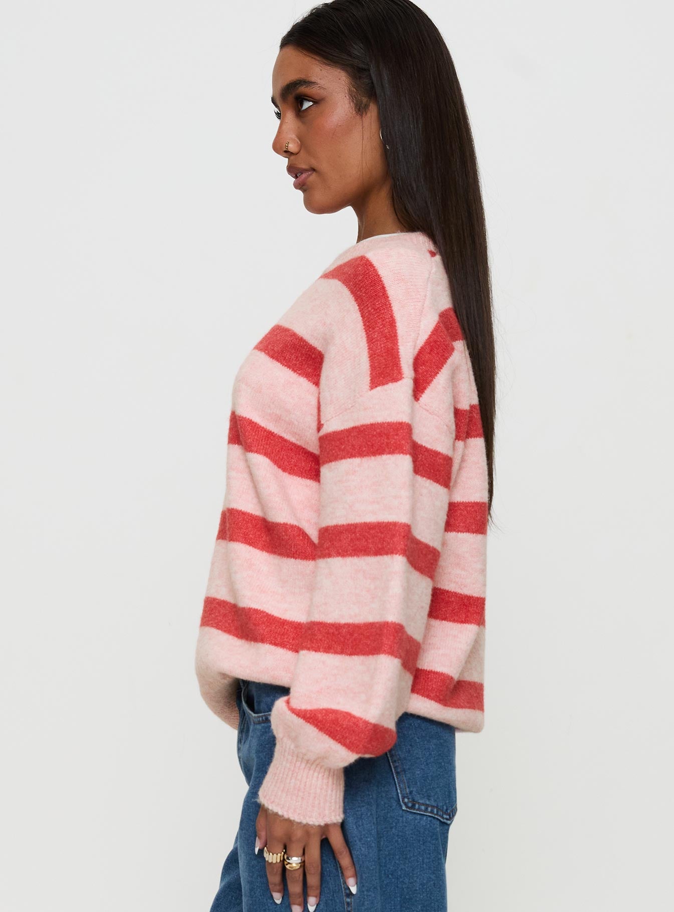 Ryanna Sweater Pink / Red Stripe、mySite、solidvoid