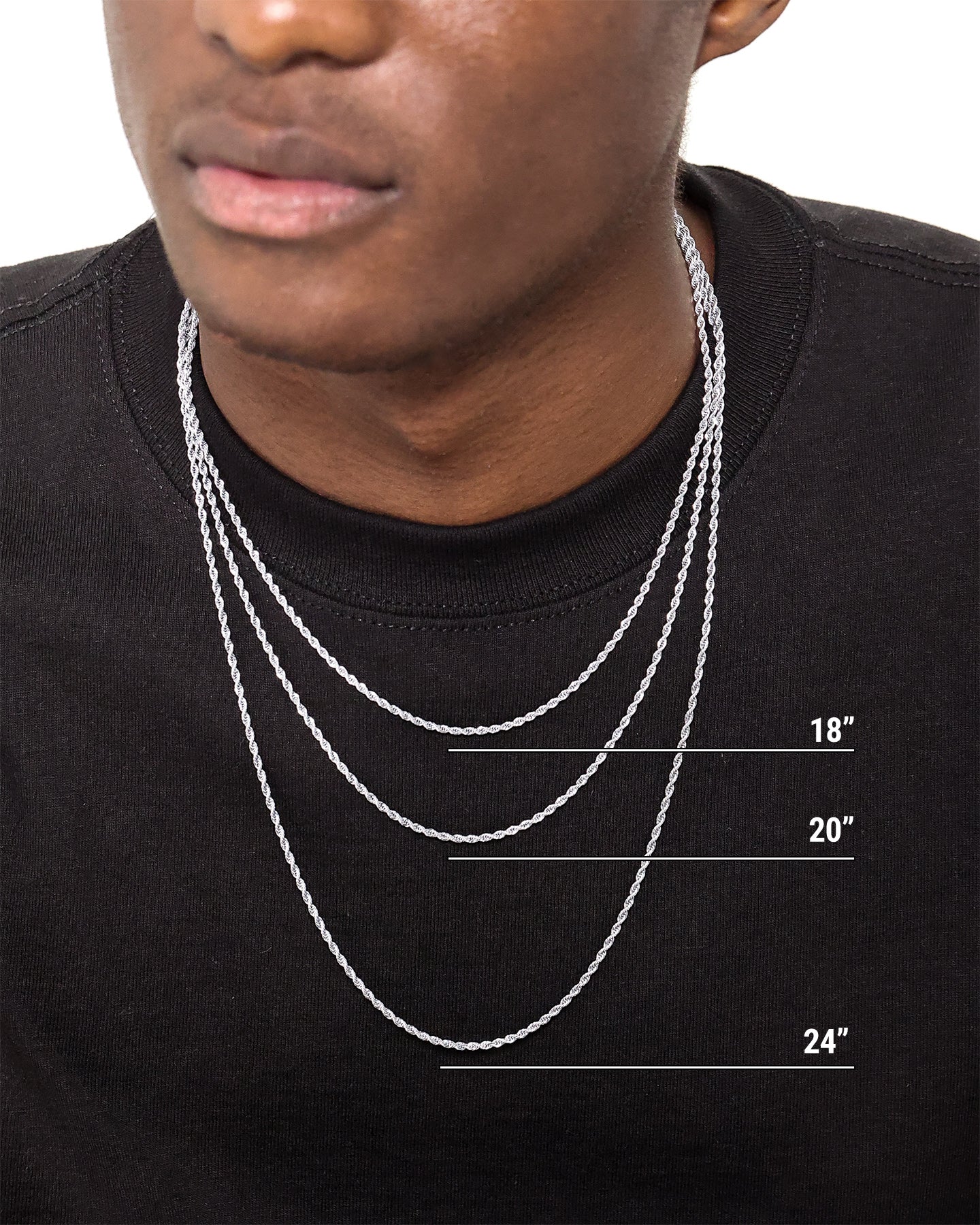 NXS 2mm Rope Necklace White Gold、mySite、zt4zffjzw