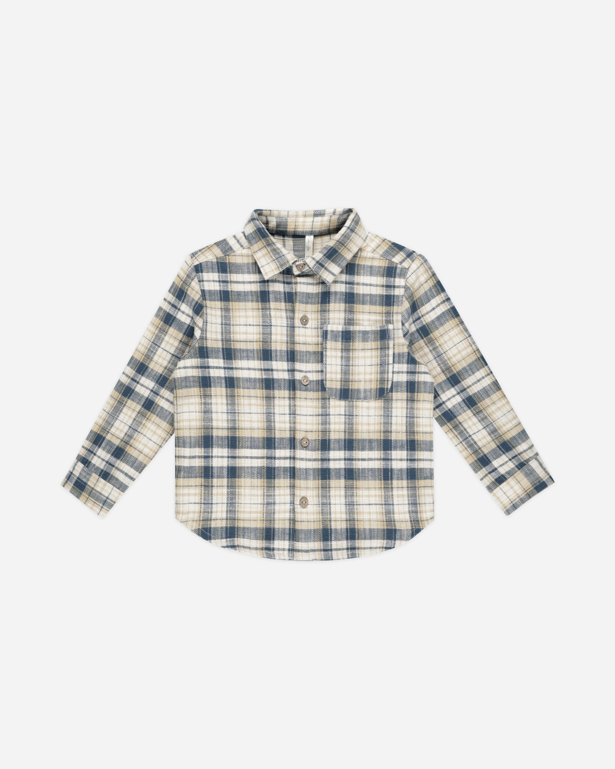  Collared Long Sleeve Shirt || Indigo Plaid、mySite、layawaytickets