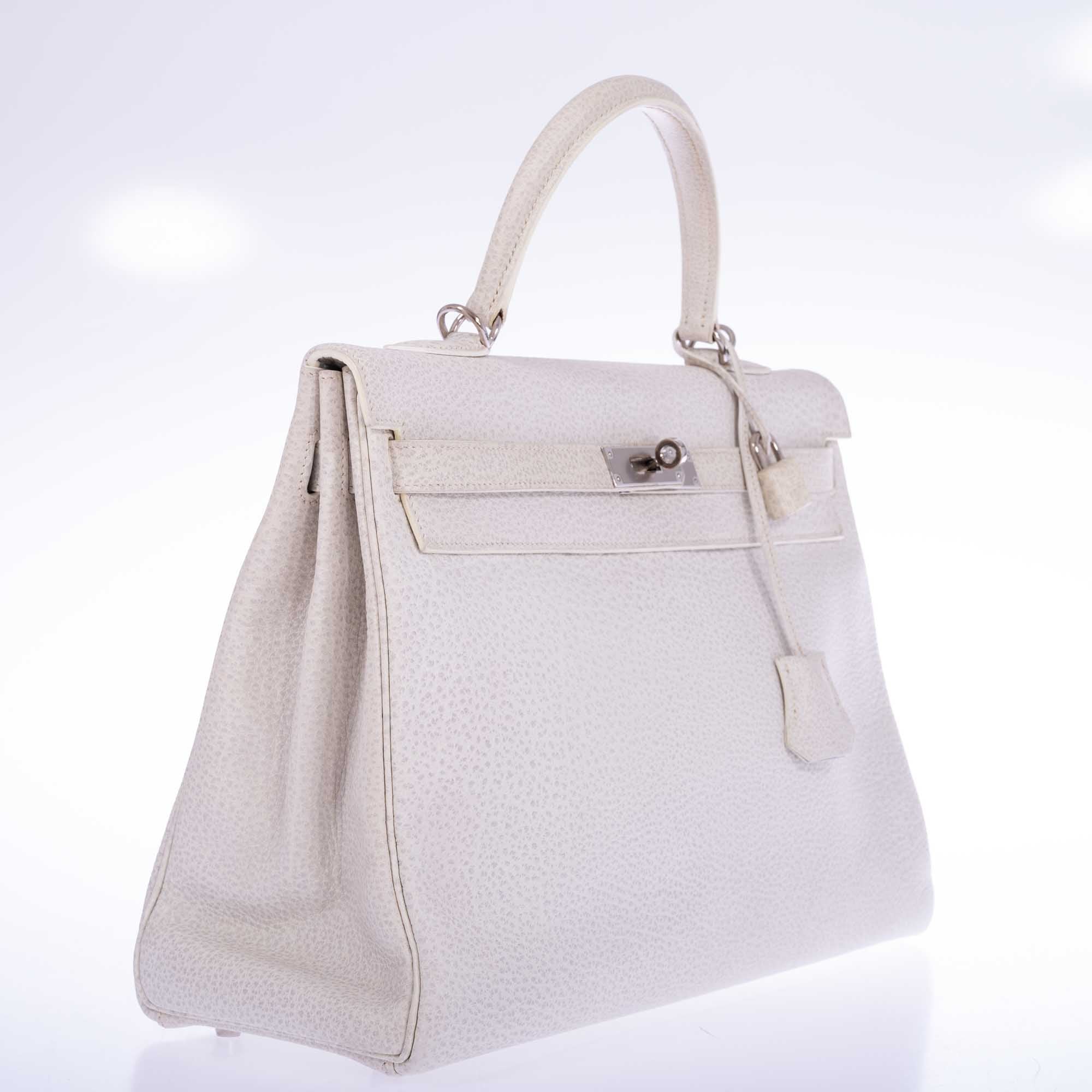 Hermès Kelly 35 Retourne White Dalmatian Buffalo Skipper Palladium Hardware、mySite、garminoutage.com