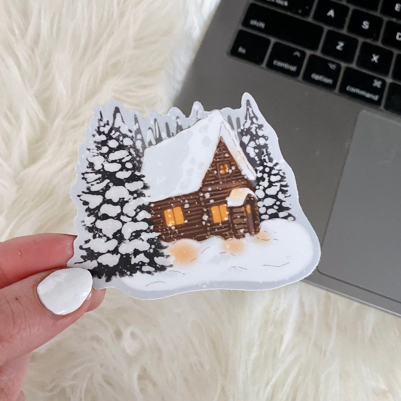  Log Cabin & Trees Sticker、mySite、ghnorth