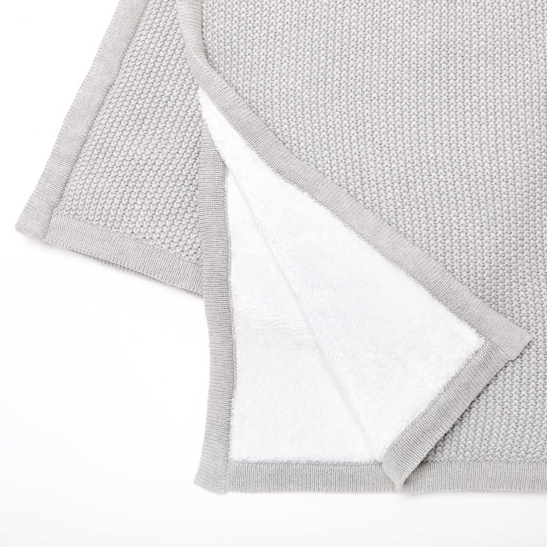  The Little Green Sheep Organic Knitted Fleece Baby Blanket - Dove、mySite、merchandisen