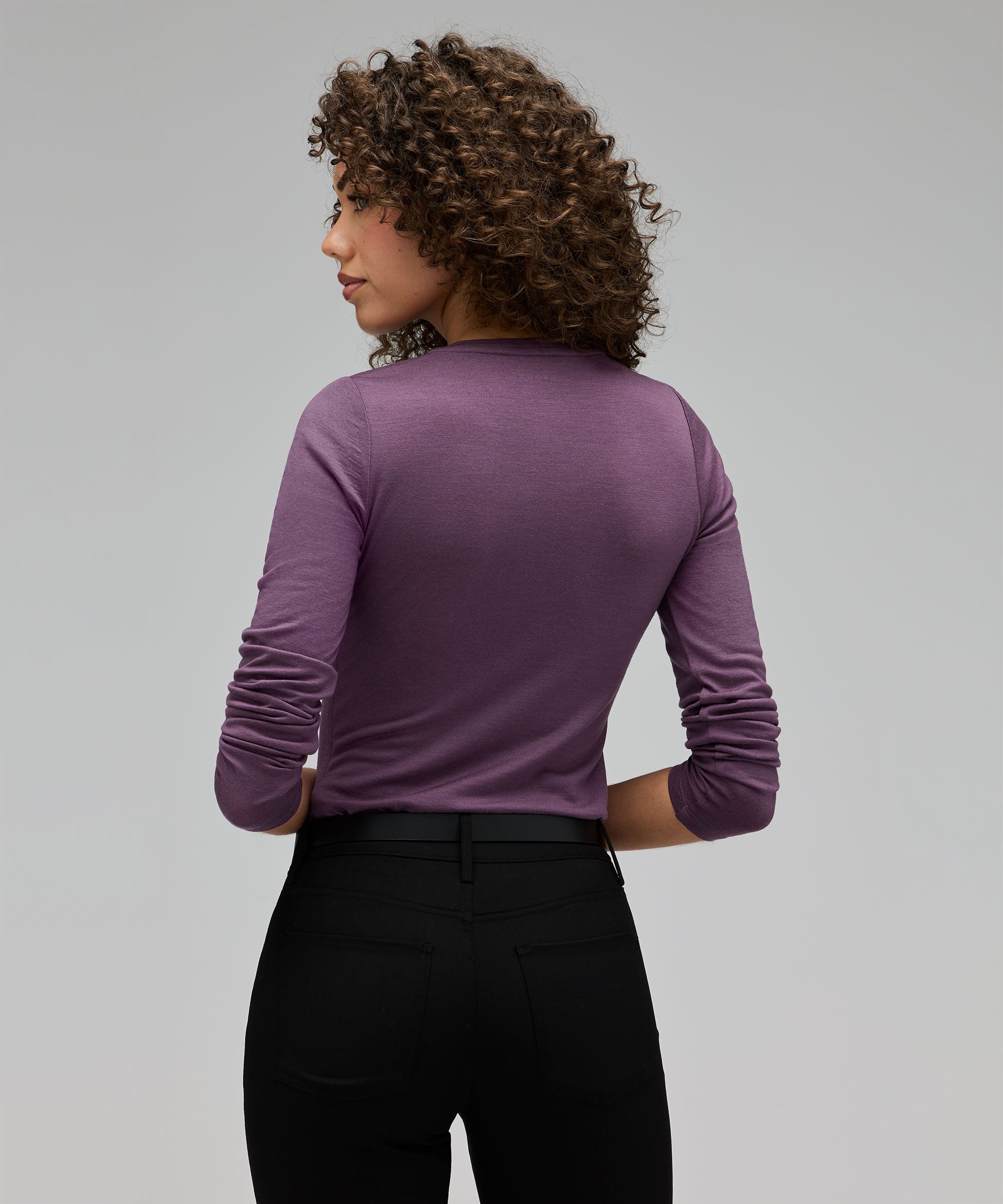 Women's Slim Merino Long Sleeve V-Neck、mySite、noshort