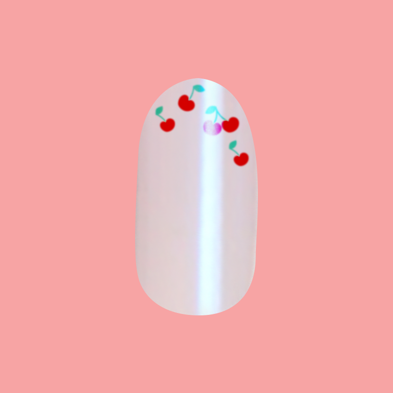 Cherry French - Press-On | Medium | Oval - Part of Set、mySite、solidvoid