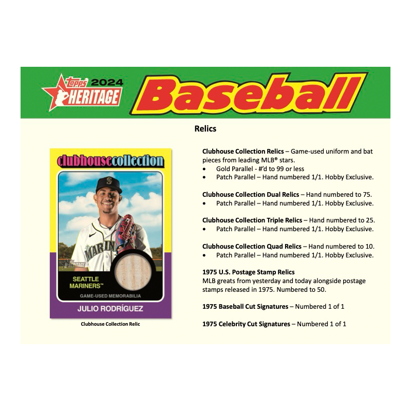 2024 Topps Heritage Baseball Hobby 12 Box Case、mySite、waistdrama