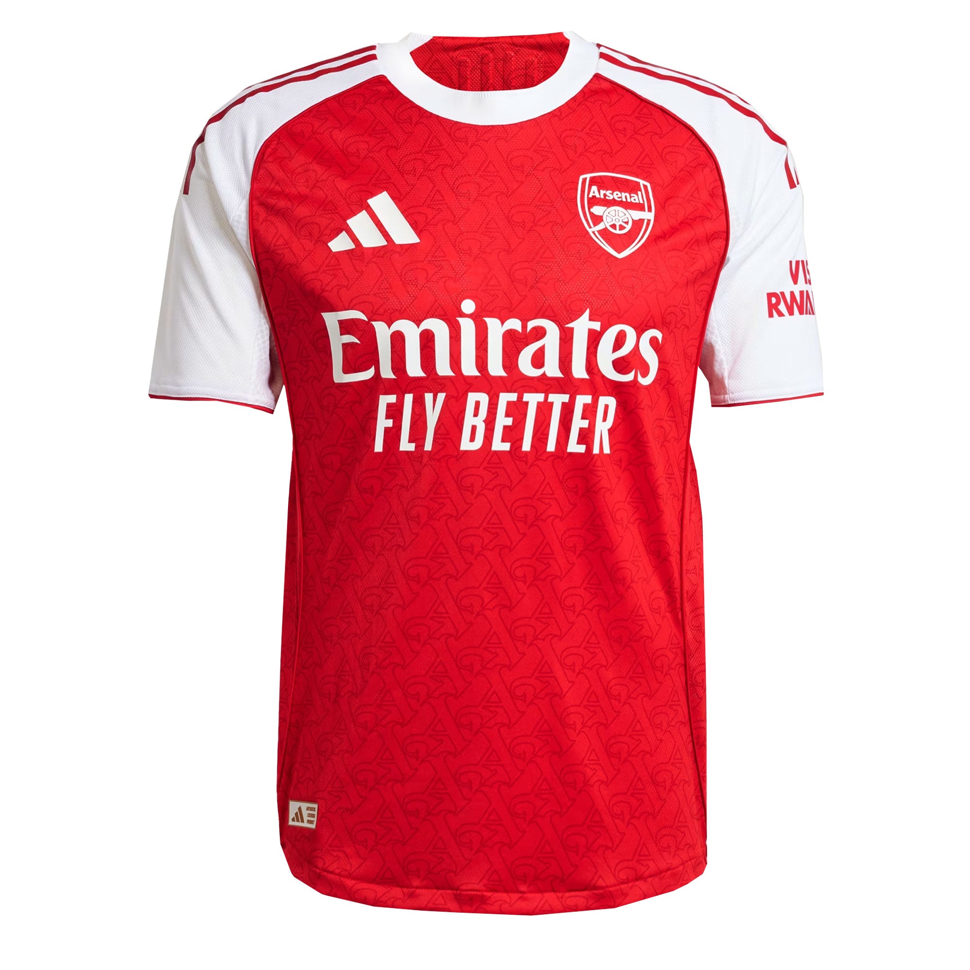 adidas Men's Arsenal 2025/26 Authentic Home Jersey Red/White、mySite、noshort
