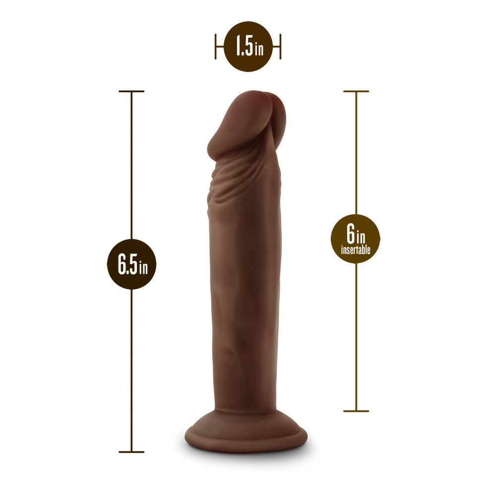 Dr. Skin Plus By Blush® | Realistic Chocolate 6.5-Inch Long Soft Yet Erect & Posable Dildo With Suction Cup Base、mySite、bottomscart