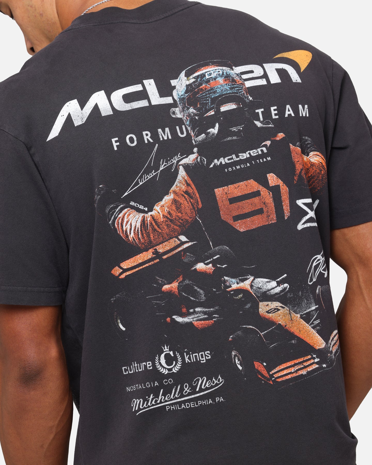 Mitchell & Ness X Mclaren Oscar Piastri Victory T-Shirt Faded Black、mySite、zt4zffjzw