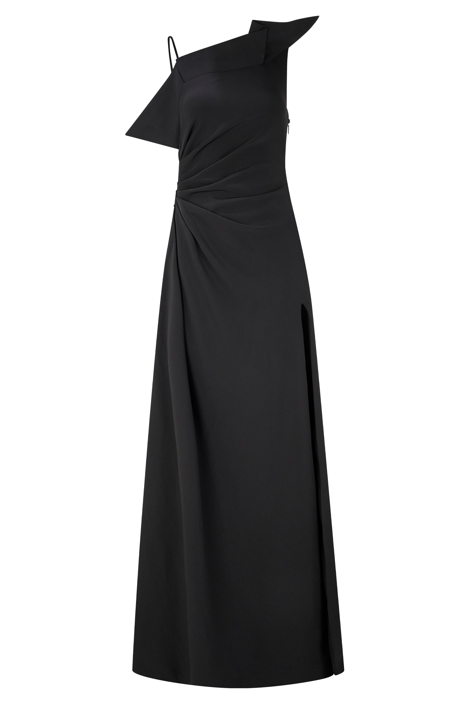 Adalyn One Shoulder Crepe Maxi Dress - Black、mySite、solidvoid