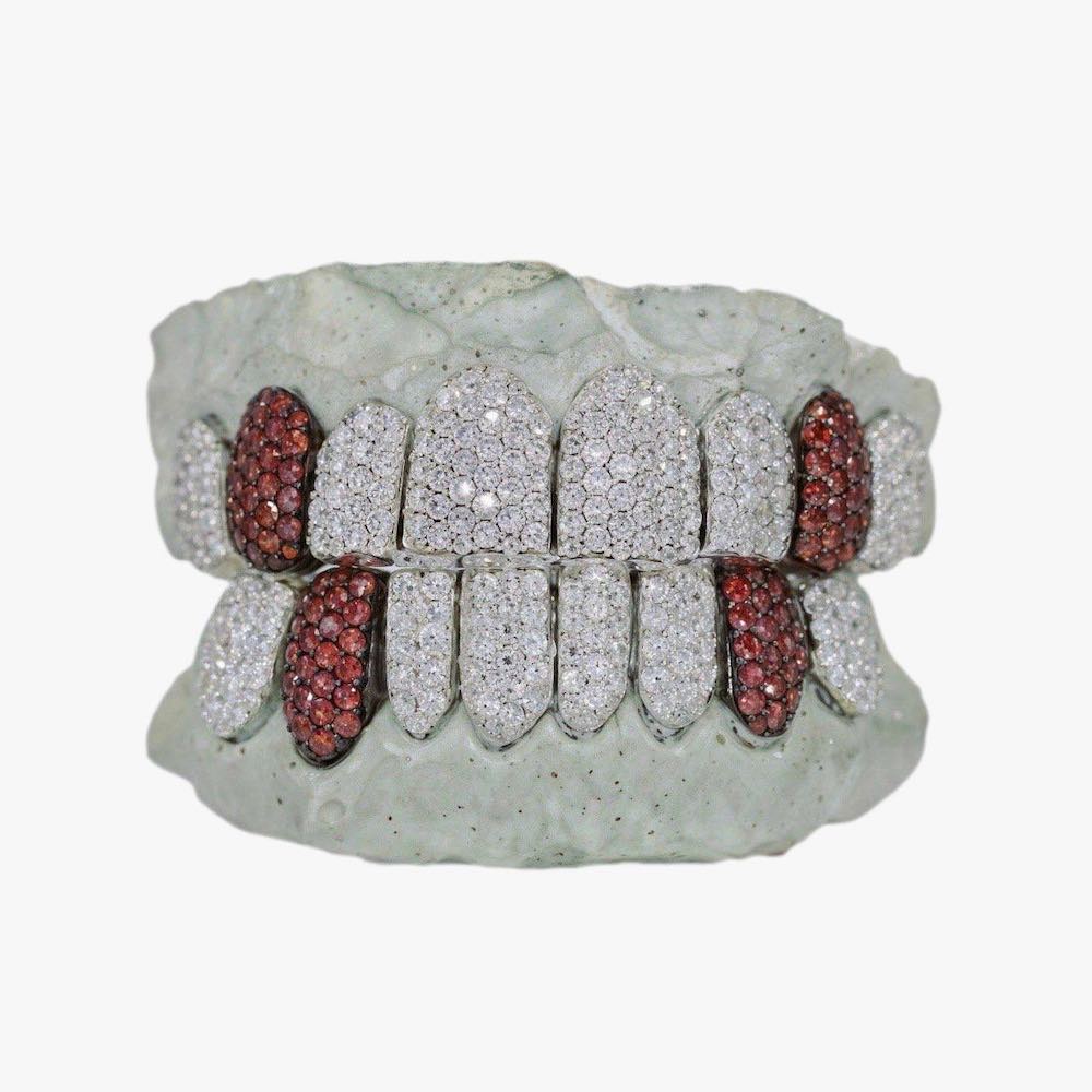 8 on 8 Red Tusk Moissanite Grillz 14k Gold、mySite、hinf8tx79