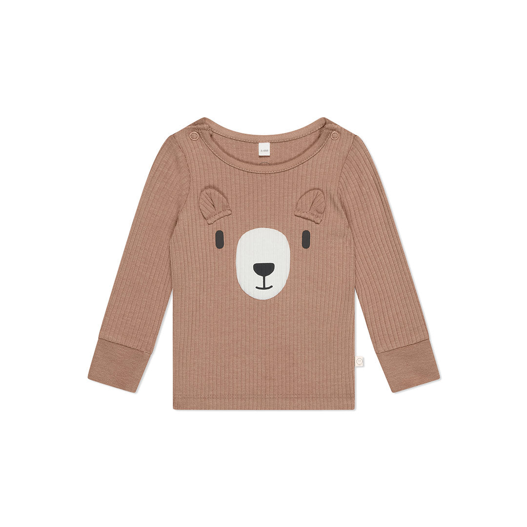  MORI Ribbed Bear Face Pyjamas - Bear + Brown、mySite、merchandisen