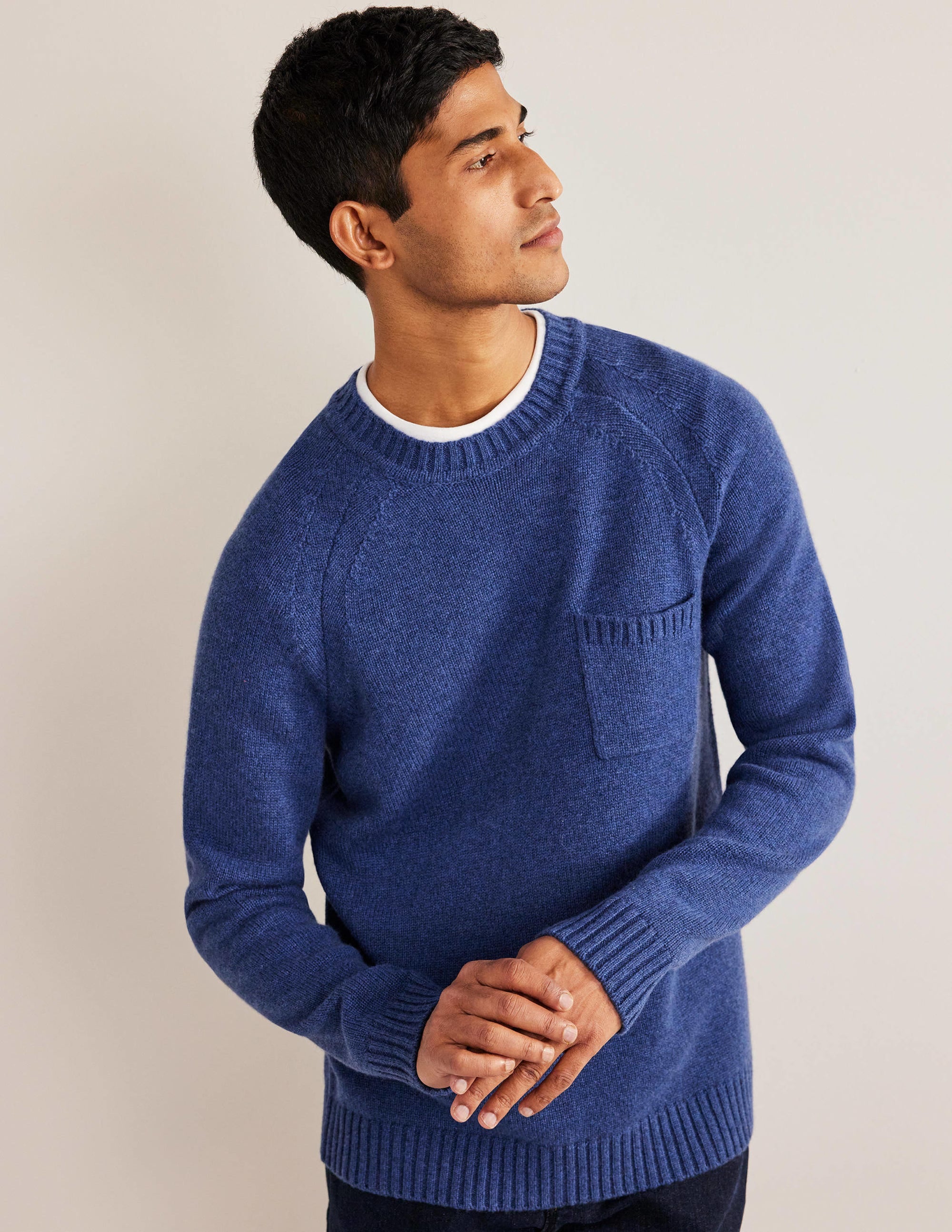  Chunky Cashmere Crew Jumper-Blue Ribbon、mySite、ashleygrahame