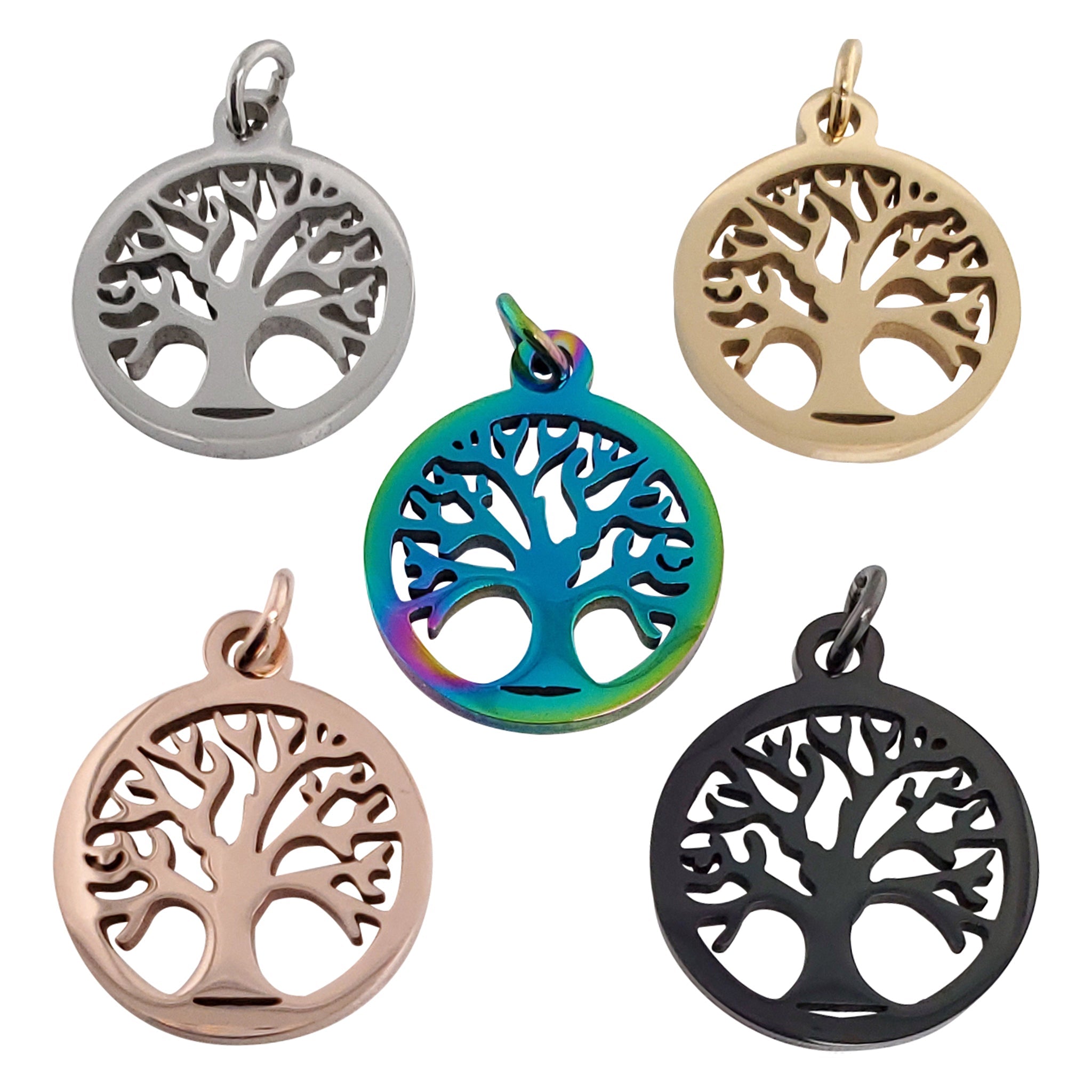 18K Gold PVD Coated Stainless Steel Tree of Life Charm / PDC9011、mySite、dreamappss