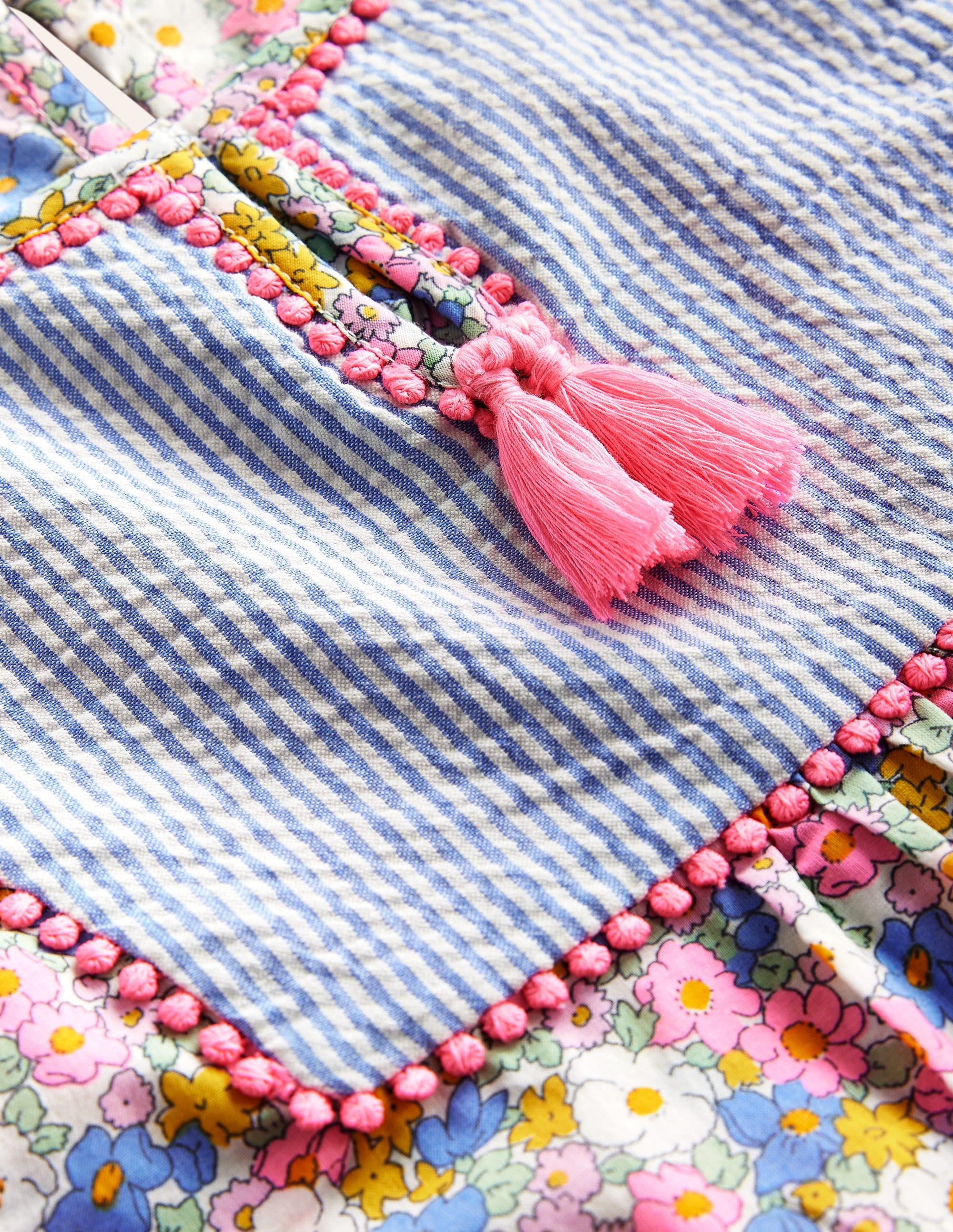  Long-sleeve Printed Kaftan-Festival Pink Nautical Floral、mySite、ashleygrahame