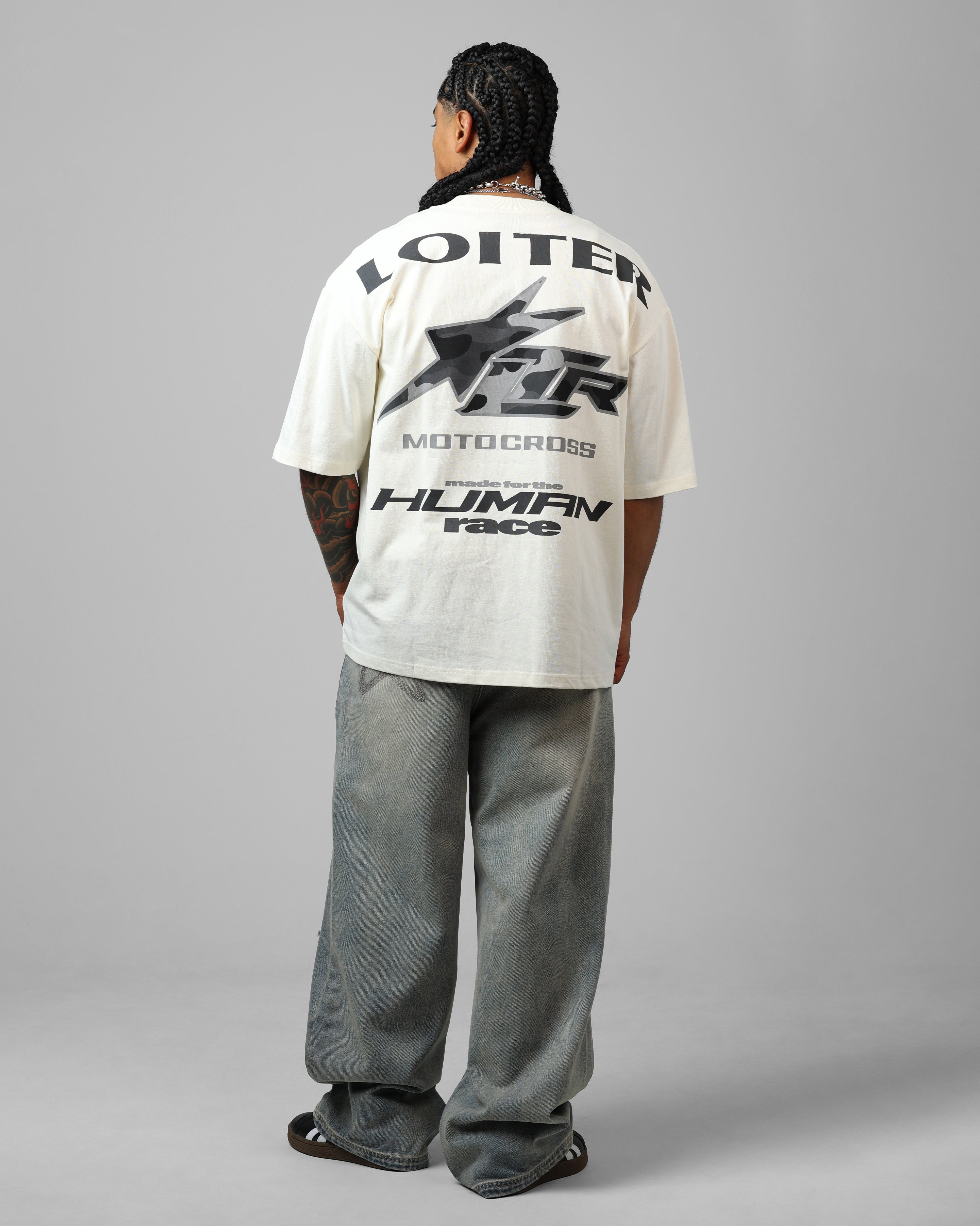 Loiter Motocross Vintage T-Shirt Off White/Grey、mySite、zt4zffjzw
