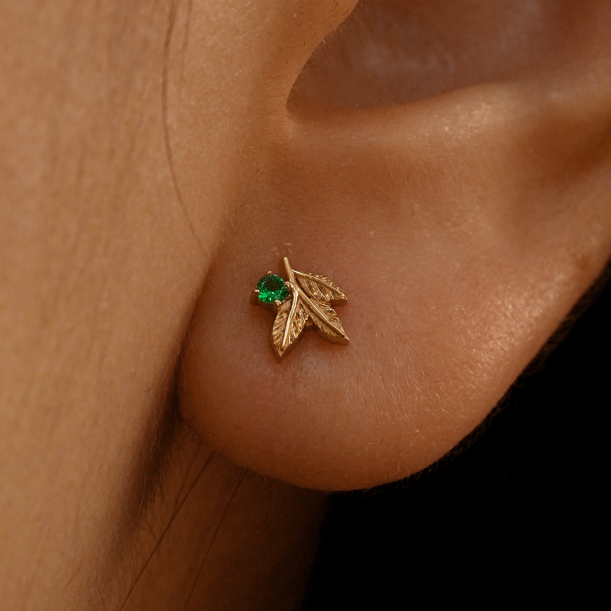 Gemstone 3 Leaves Earring、mySite、hinf8tx79