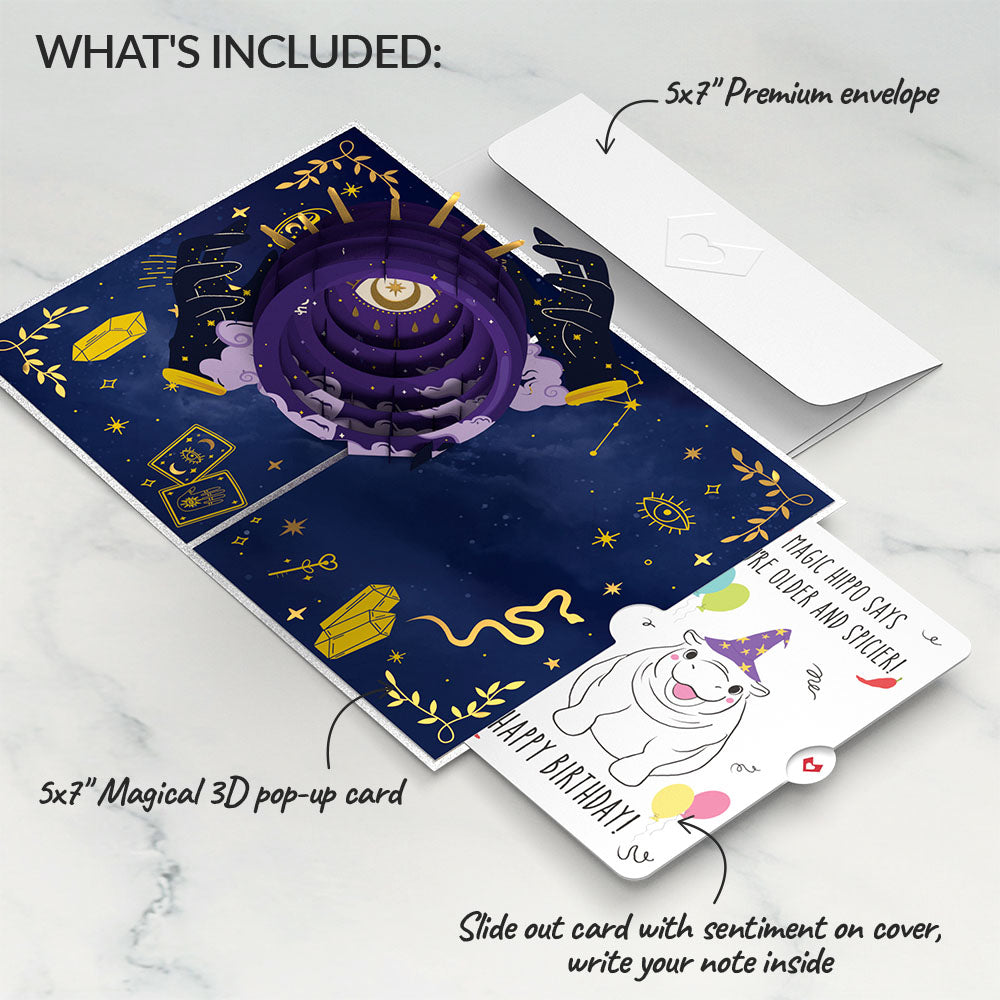 Magical Birthday with Magic Hippo Pop-Up Card and Sentiment Set、mySite、solidvoid